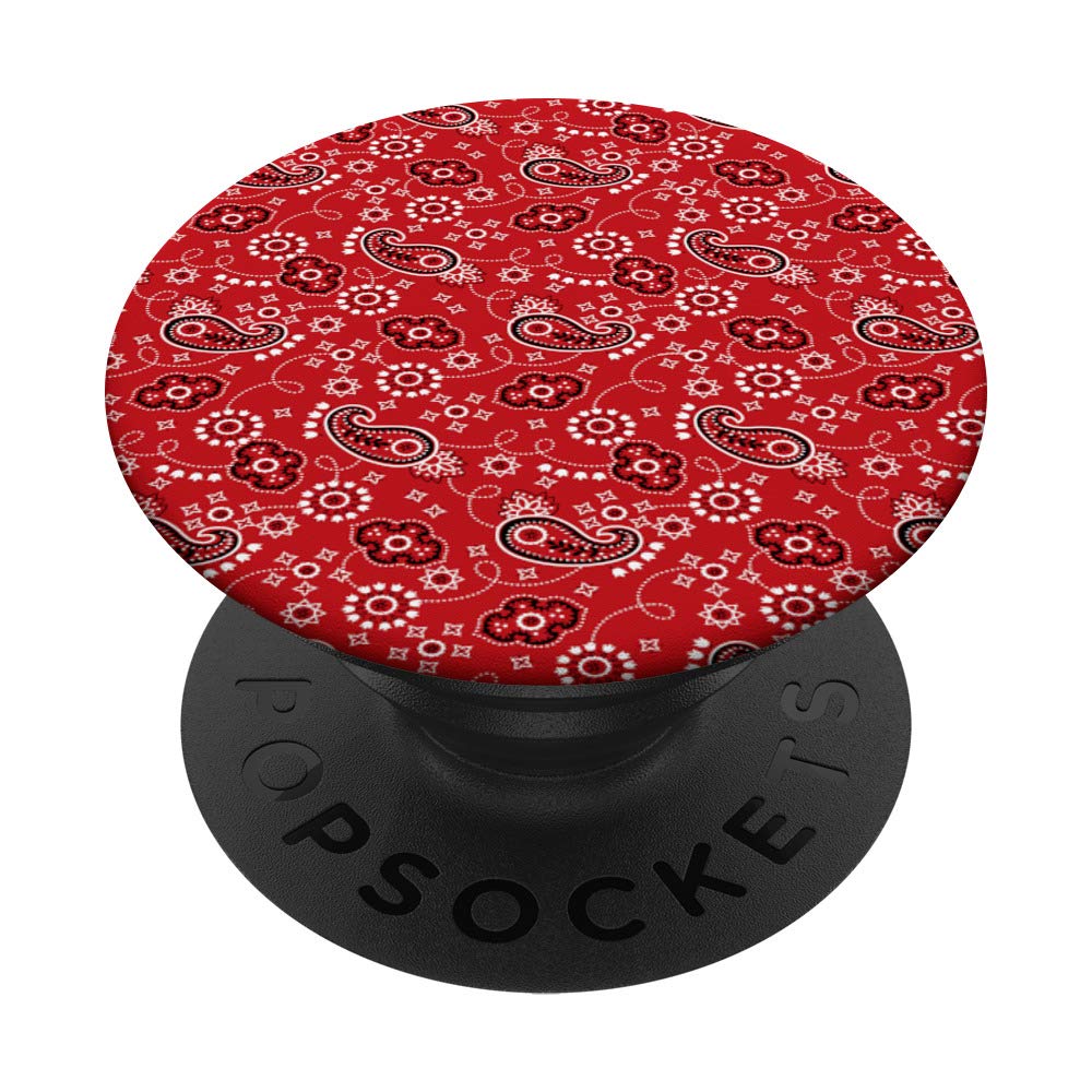 Red Bandana PopSockets Phone Grip & Stand - Expandable Kickstand for iPhone, Samsung, Smartphones & Tablets - Perfect for Selfies, Video Calls & Hands-Free Viewing