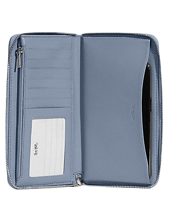 Coach Dempsey Large Phone Wallet - Signature Jacquard with Stripe & Patch - Crossbody Card Holder for iPhone & Samsung - Perfect for Travel, Shopping & Daily Use
