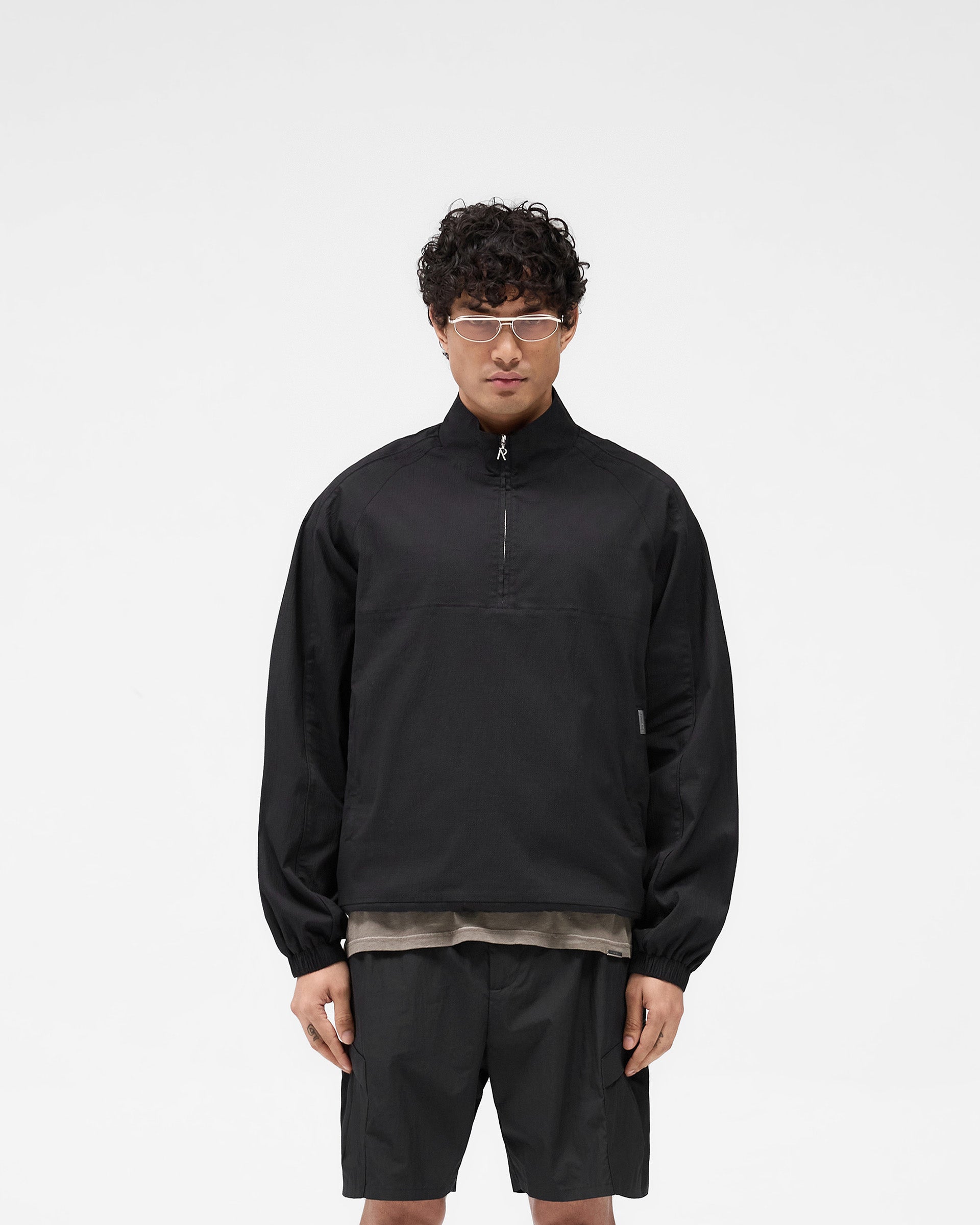 Men's Black Quarter Zip Jacket - Lightweight Fleece Pullover for Outdoor Activities & Casual Wear