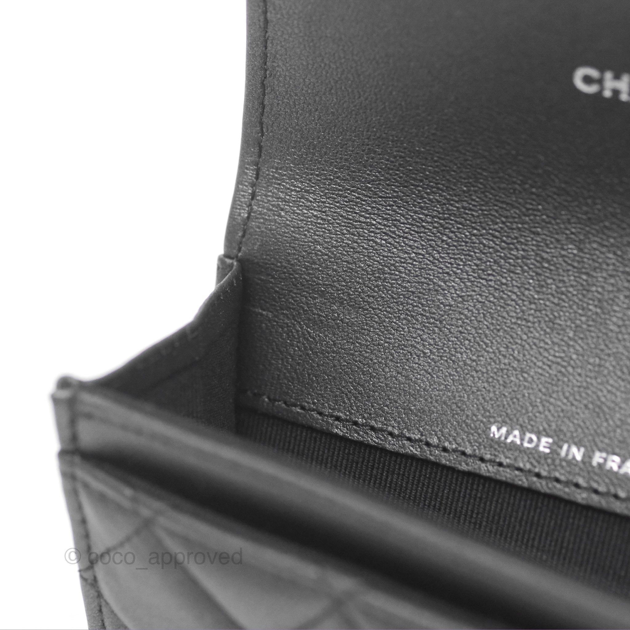 Chanel Classic Flap Card Holder - Quilted Iridescent So Black Leather Wallet for Women | Luxury Credit Card Case for Everyday Use & Special Occasions