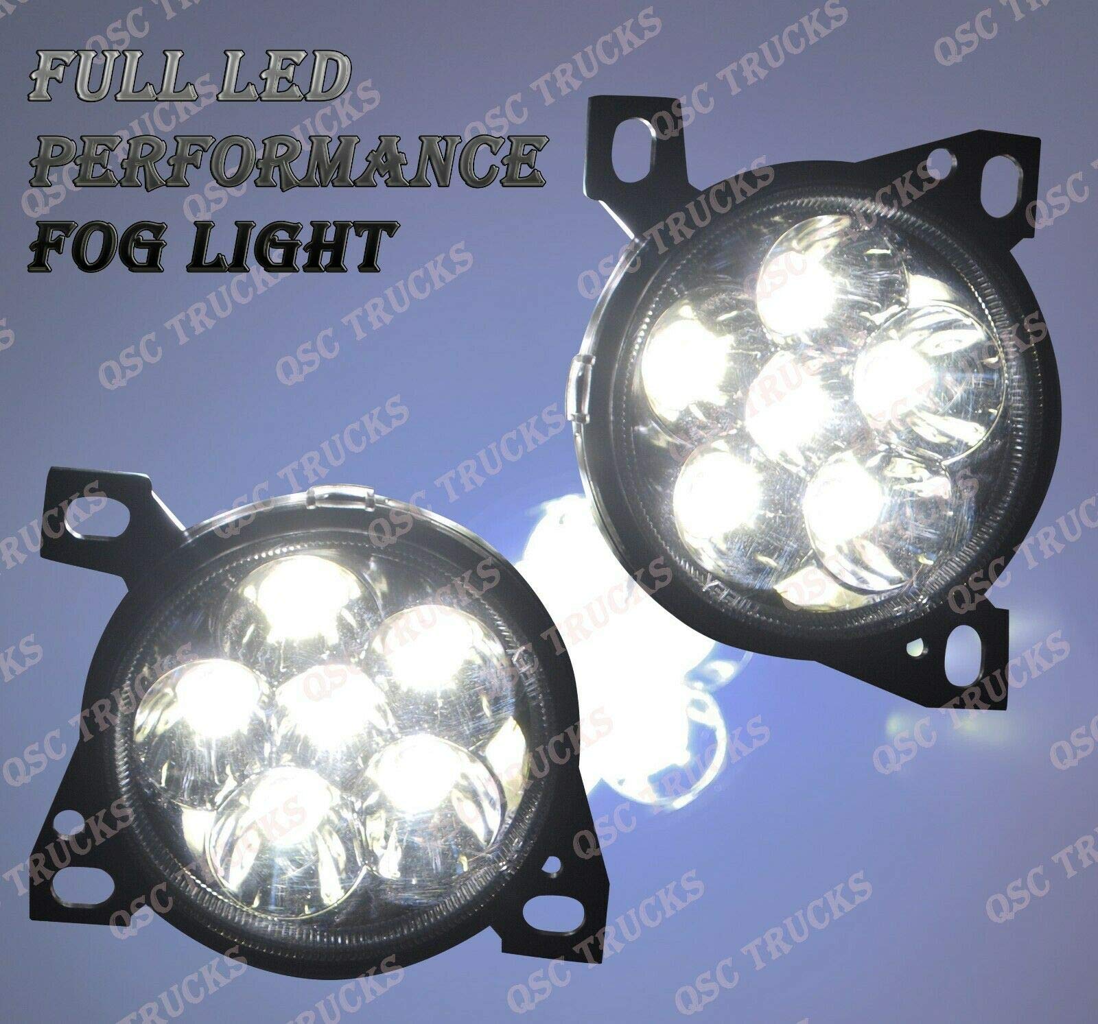 QSC Full LED Fog Lights Kit - Pair for Kenworth T660 & Peterbilt 579/587 Trucks | Durable Replacement Fog Lamps (LH+RH) | Enhanced Night Visibility for Safer Driving