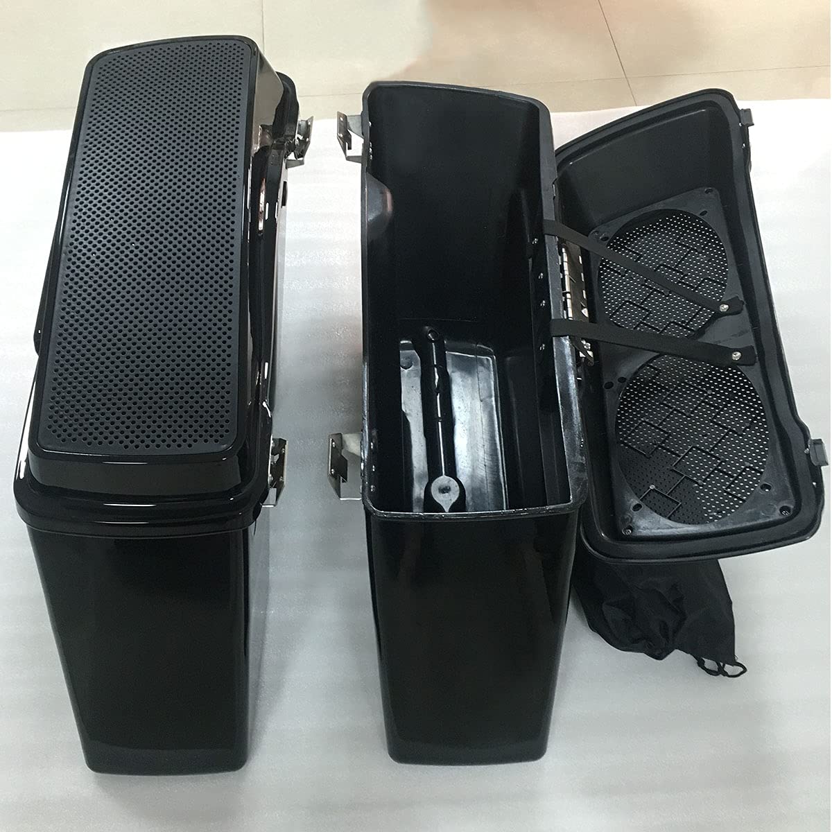 ZXMT Hard Saddlebags with 6x9 Dual Speaker Lid for Harley Davidson Touring & Electra Glide Motorcycles (1994-2013 Models) - Perfect for Long Rides, Music Lovers & Custom Bike Upgrades