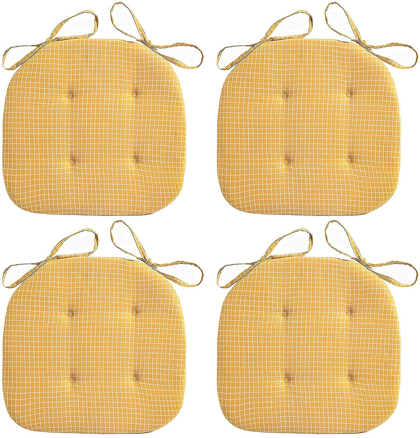 Round Chair Pads - Thick Soft Linen Cotton Seat Cushions for Dining Chairs, Office Chairs & Floor Sitting | Home, Kitchen & Tatami Mat Use | Solid Color Pillow Cushion for Comfort & Style