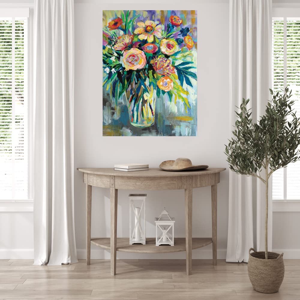 Summer Happiness Fine Art Canvas Wall Decor by Jeanette Vertentes - Ready to Hang 32x43 Inch Painting for Living Room, Bedroom, Bathroom & Office - Beach House Decor, Coastal Style Home Art, Gift for Art Lovers