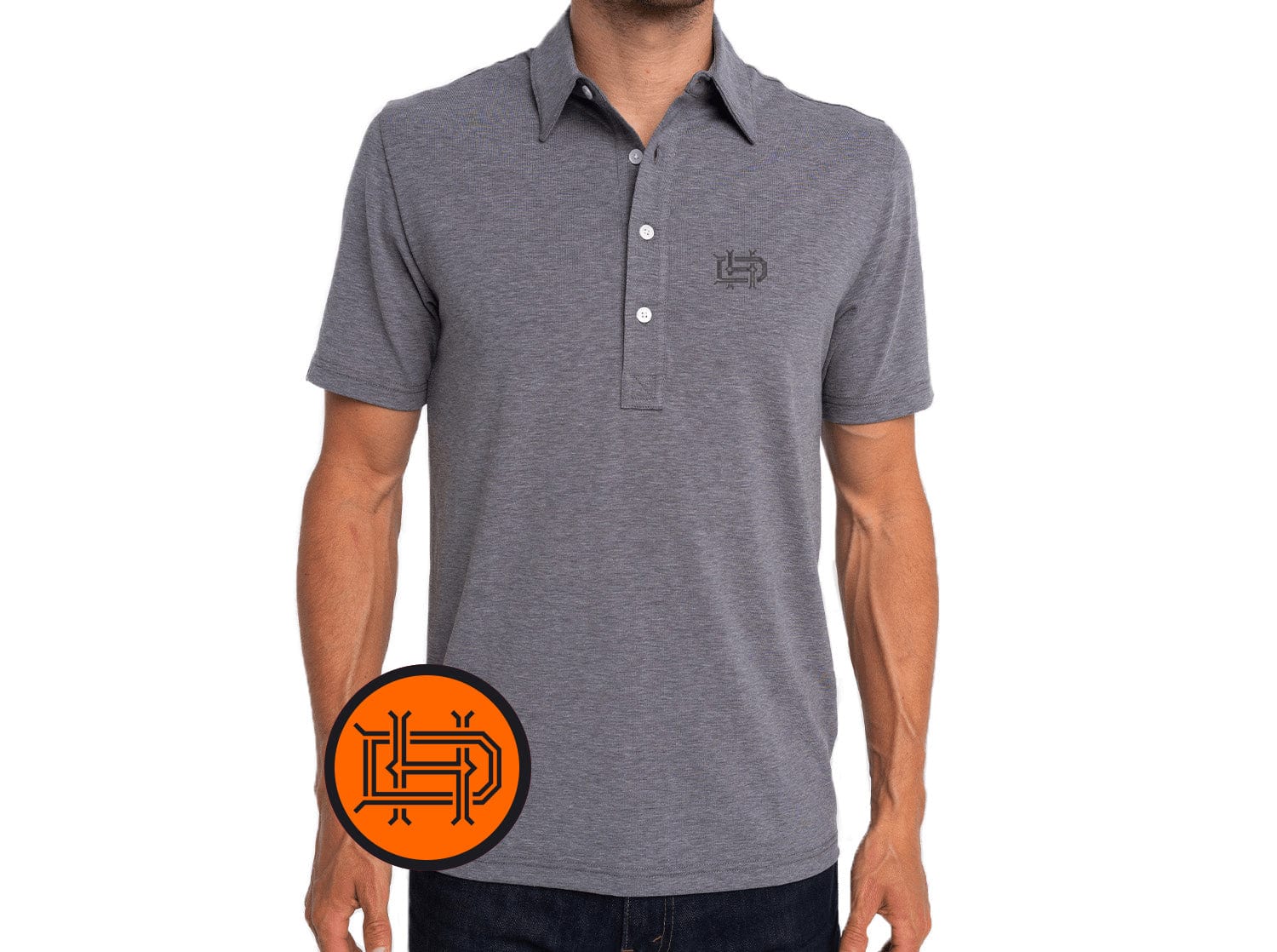 Houston Dynamo Performance Range Polo Shirt - HD Heather Gray - Men's Athletic Fit Soccer Jersey for Training & Casual Wear