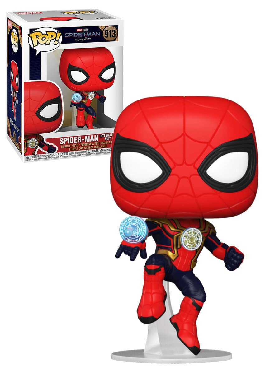 Spider-Man Marvel No Way Home Integrated Suit Funko Pop! Vinyl Figure with Pop Box Protector - Collectible Action Figure for Marvel Fans & Home Decor