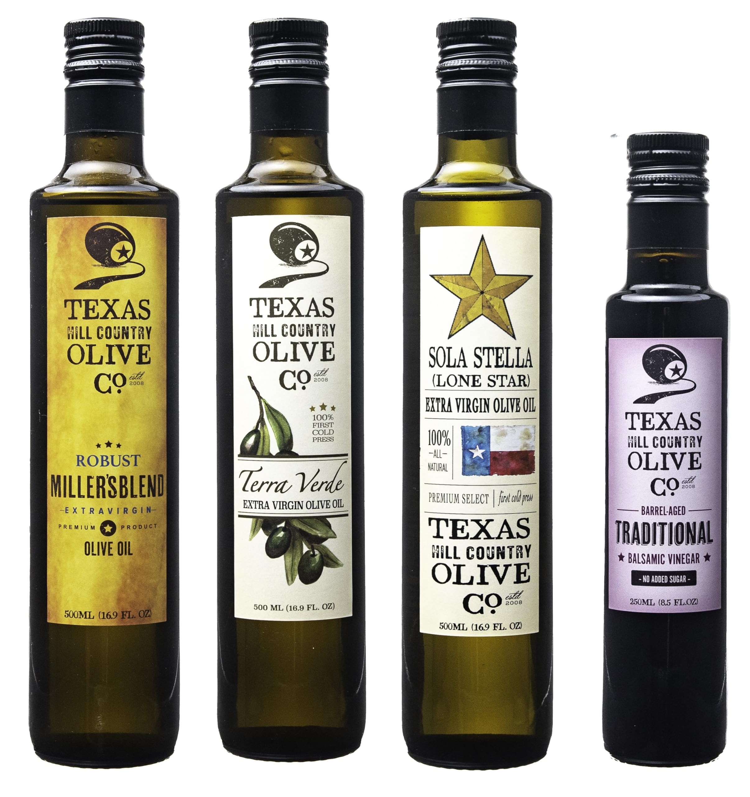 Premium Extra Virgin Olive Oil & Aged Balsamic Vinegar Gift Set - Artisanal Cooking Oil & Salad Dressing - Perfect for Gourmet Cooking, Dipping Bread & Gift Giving