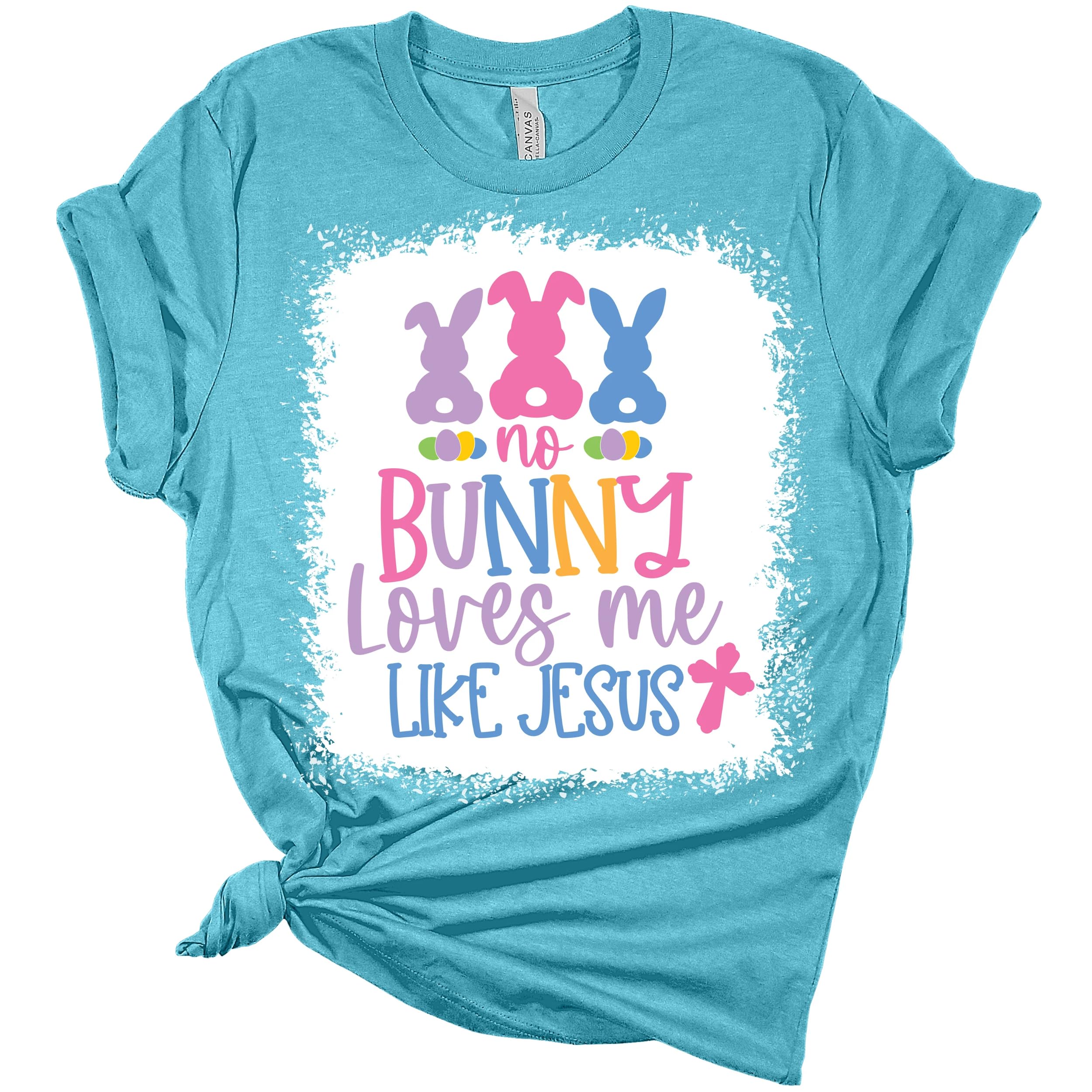 Women's Christian Easter T-Shirt - 'No Bunny Loves Me Like Jesus' Cute Graphic Tee for Church, Bible Study & Easter Celebrations