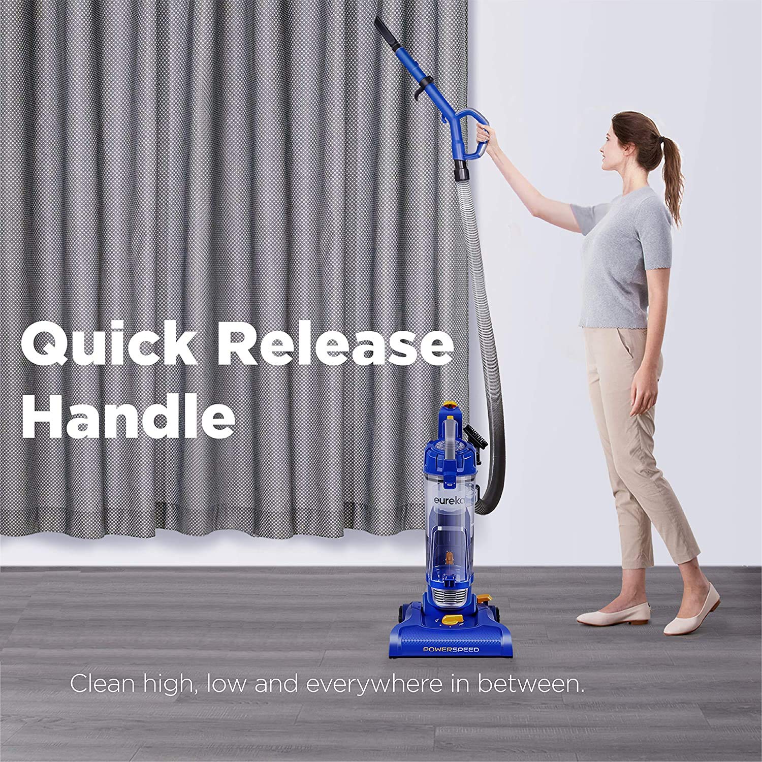 Eureka PowerSpeed NEU182C Bagless Upright Vacuum Cleaner - Lightweight for Home, Pets & Cars, 5 Height Adjustments for Carpets & Hard Floors (Blue) | Perfect for Pet Hair Removal & Deep Cleaning