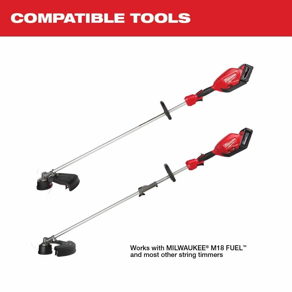 MILWAUKEE 0.095 Inch x 250 Feet Red Battery-Powered Trimmer Line - Durable Weed Eater String for Lawn Care & Yard Maintenance