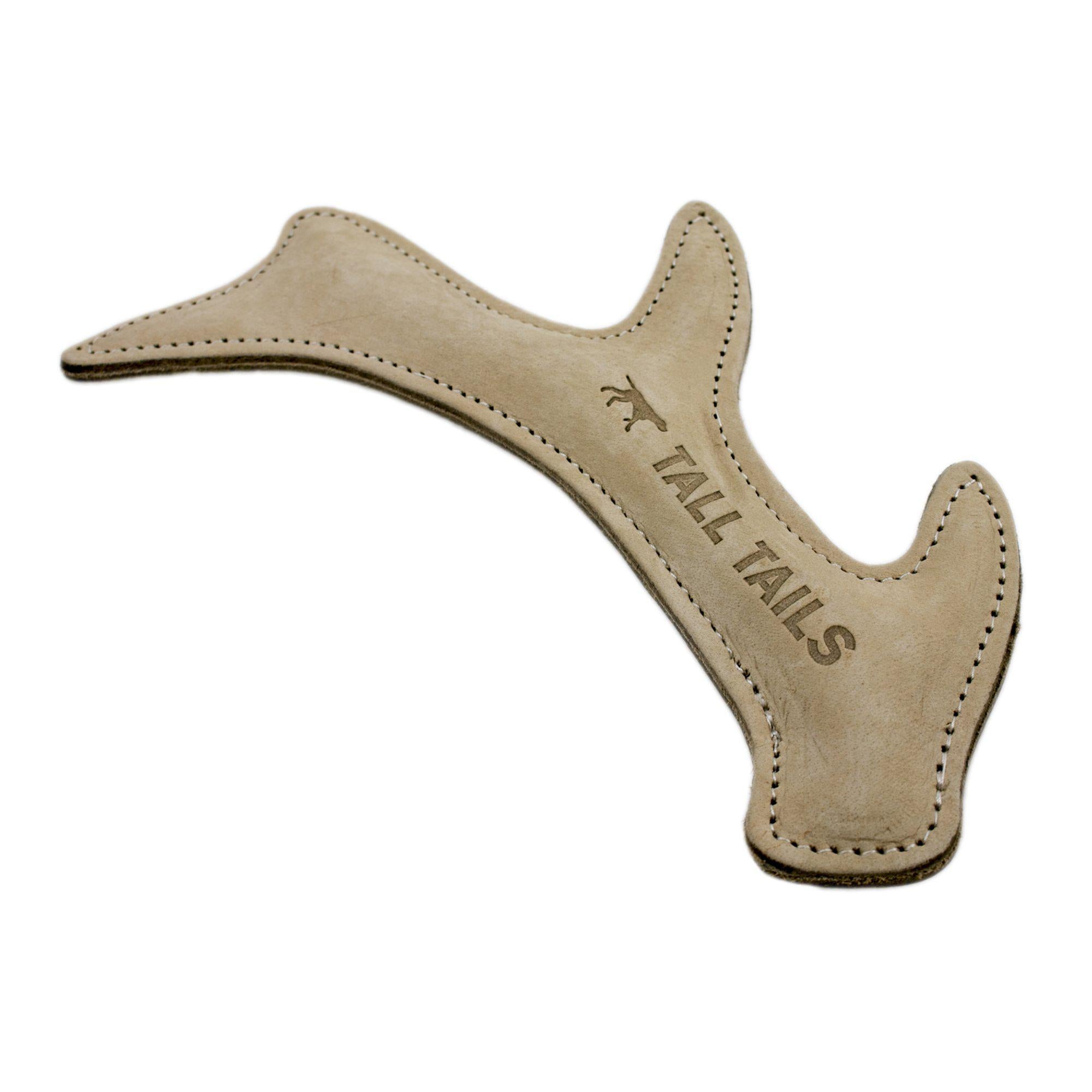 Natural Leather & Wool Antler Dog Chew Toy - Durable Pet Chewing Bone for Puppies & Adult Dogs - Safe & Long-Lasting Dog Treat for Aggressive Chewers - Perfect for Indoor & Outdoor Playtime