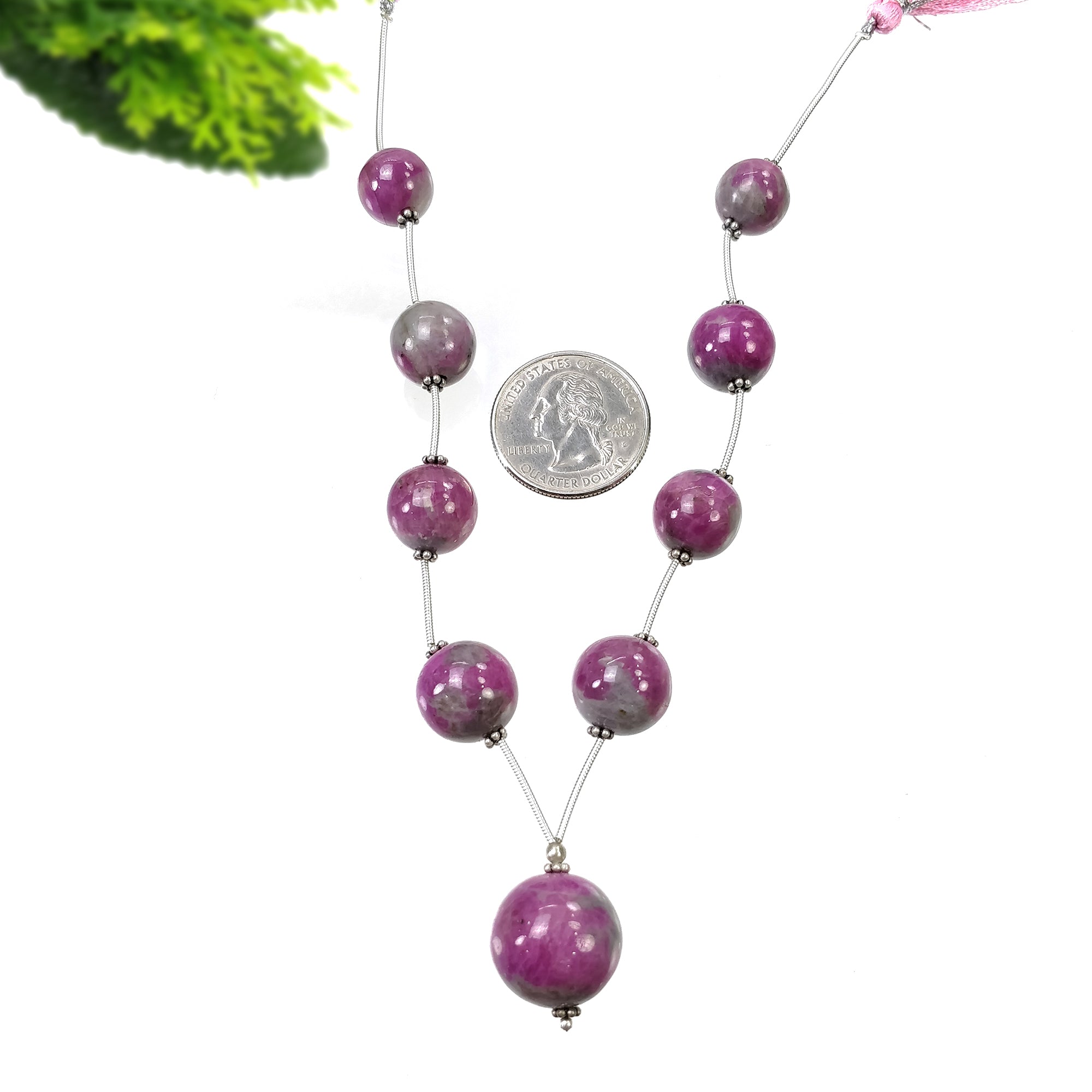 Natural Untreated Bi-Color Zoisite Ruby Loose Beads - 205.20cts Gemstone Balls (11.5mm-16.5mm) for Jewelry Making, DIY Crafts & Healing Crystal Collections
