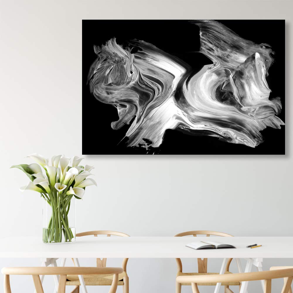Abstract Oil Texture Canvas Wall Art - Modern Home Decor for Bedroom & Living Room - Framed Painting Print 32x48 Inches - Perfect for Contemporary Spaces & Office Decor