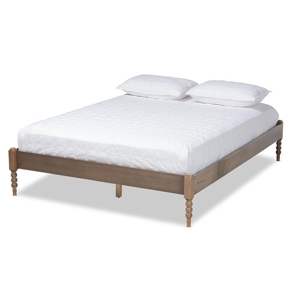 Allora Mid-Century Modern Wood Platform King Bed in Weathered Gray - Stylish Bedroom Furniture for Contemporary Homes