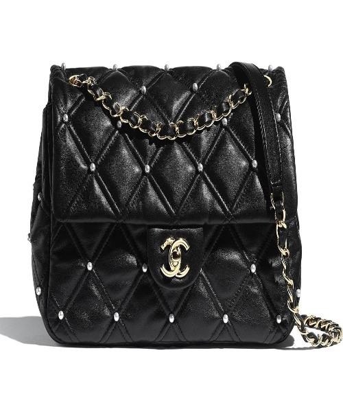 Chanel Flap Bag with Imitation Pearls - Elegant Black Crossbody Purse for Women | Perfect for Evening Parties, Date Nights & Special Occasions