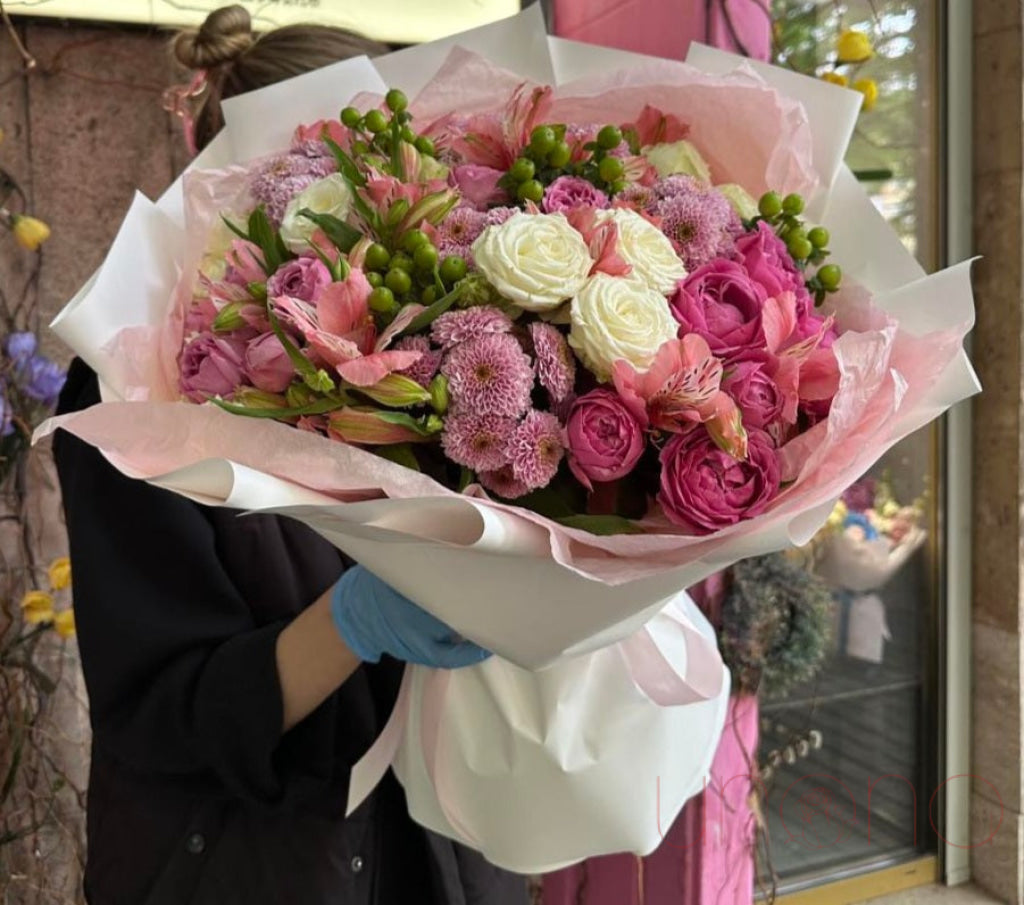 Fresh Spring Flower Bouquet - Handcrafted Floral Arrangement for Home Decor, Weddings & Special Occasions | Perfect Gift for Mother's Day, Anniversary & Birthday