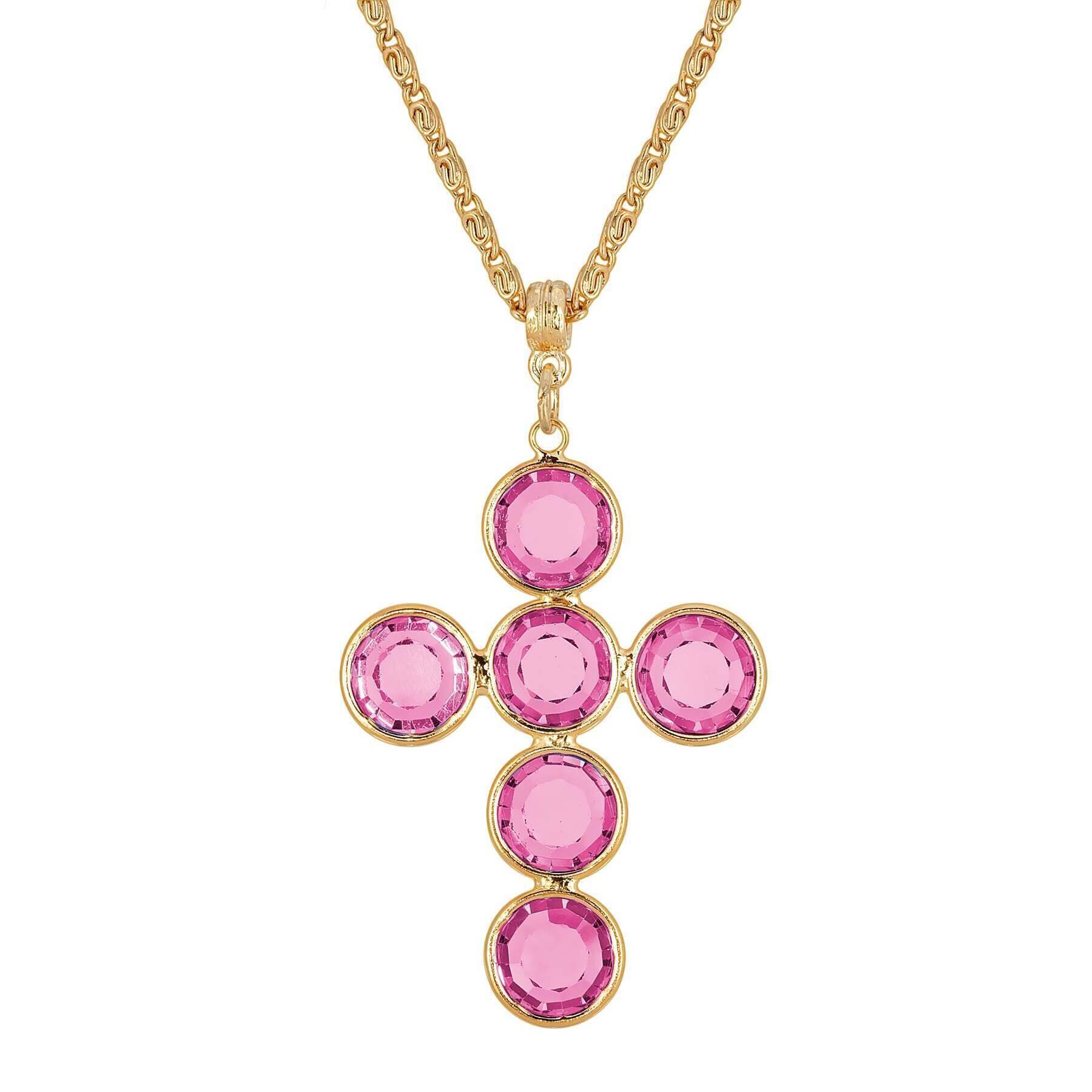1928 Jewelry Austrian Crystal Cross Pendant Necklace - 20