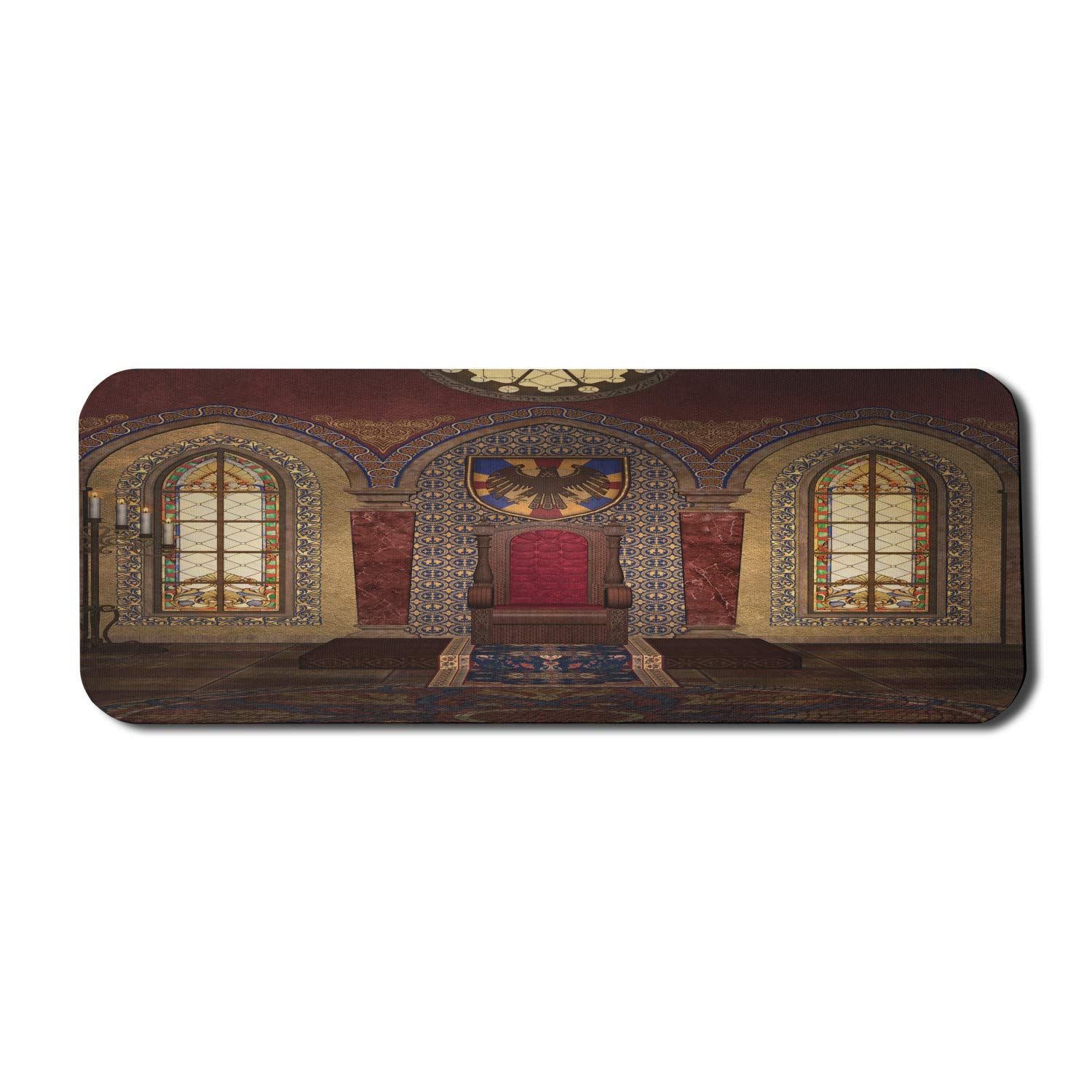 Ambesonne Gothic Computer Mouse Pad - Red Medieval Chapel Eagle Portrait Fantasy Print, Non-Slip Rubber Gaming Mousepad (31