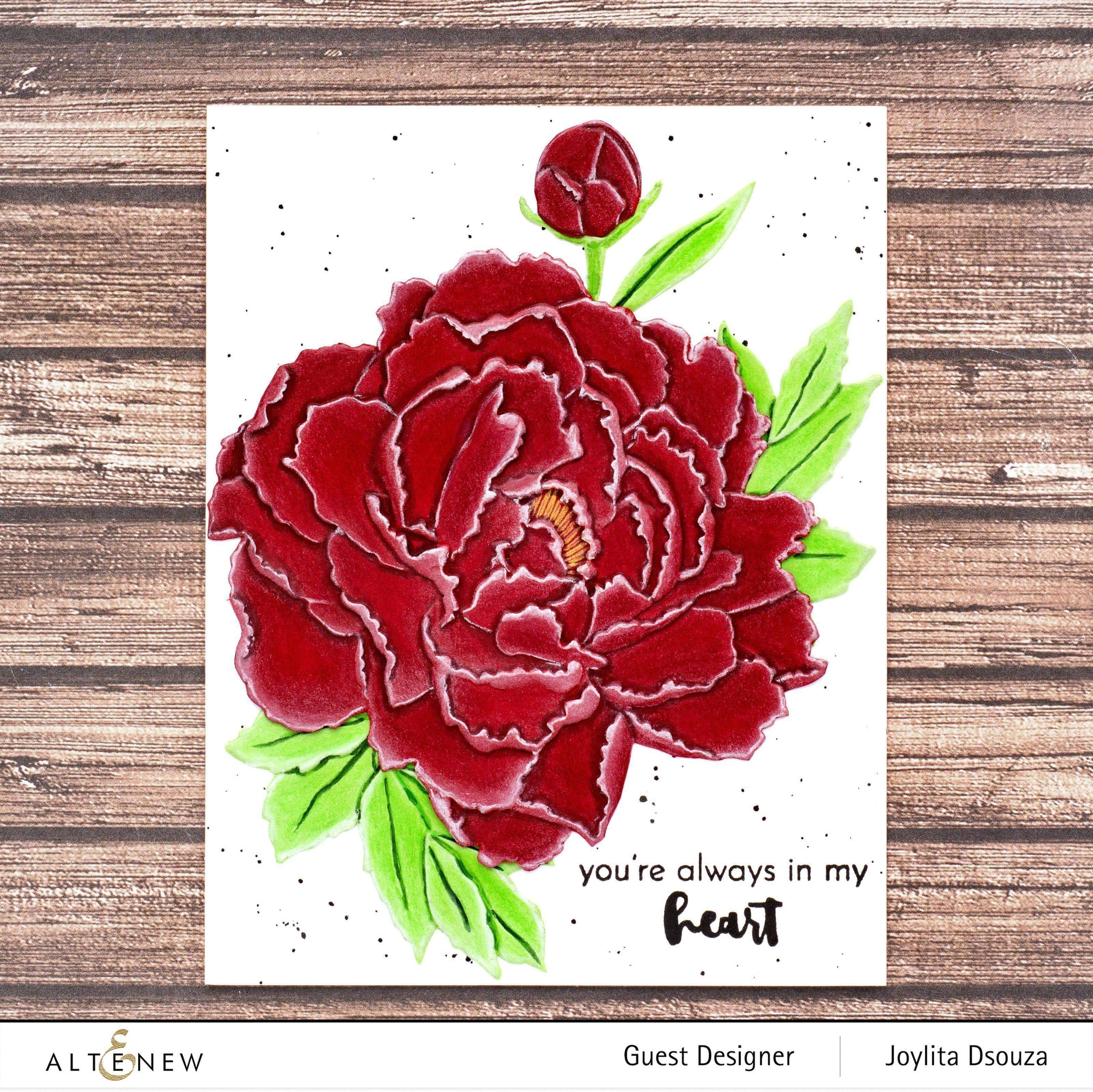 Frilly Peonies 3D Embossing Folder for Card Making - Floral DIY Scrapbooking & Paper Crafting Supplies for Greeting Cards, Invitations, and Wedding Decorations
