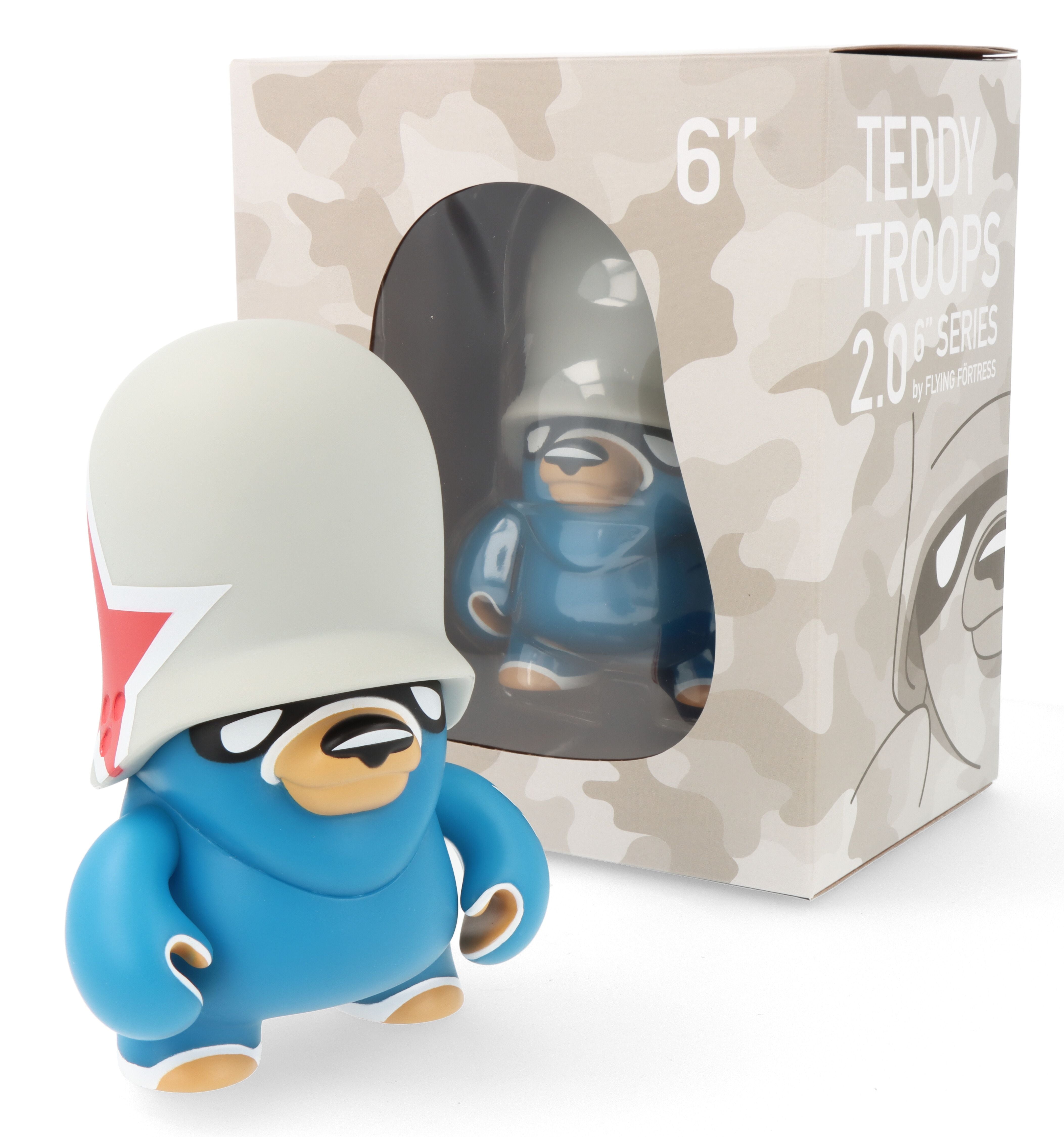6 Teddy Troops 2.0 Series Basic Blue Plush Stuffed Animals - Perfect for Kids' Bedroom Decor, Birthday Gifts & Cuddling Companions