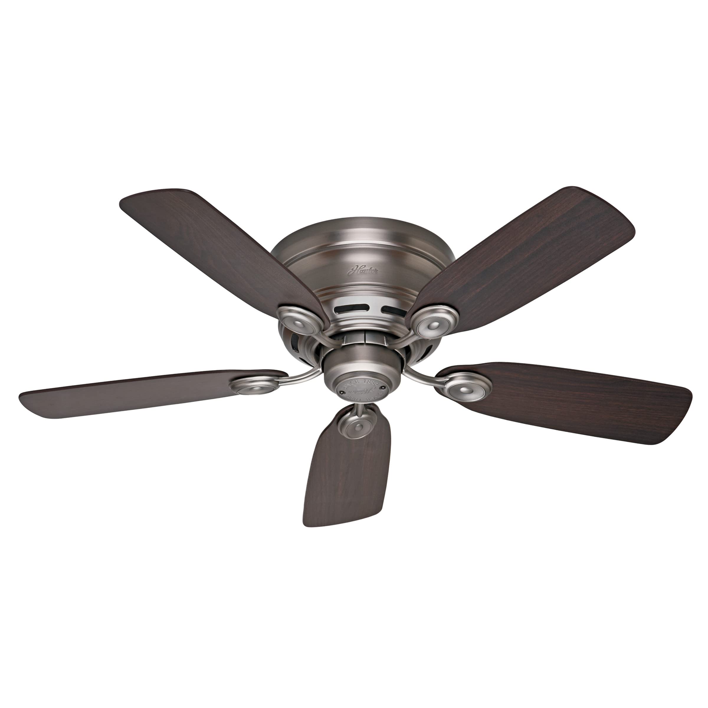 Hunter 51060 42-Inch Indoor Low Profile IV Ceiling Fan with Pull Chain Control - Antique Pewter Finish - Perfect for Bedrooms, Living Rooms & Home Offices