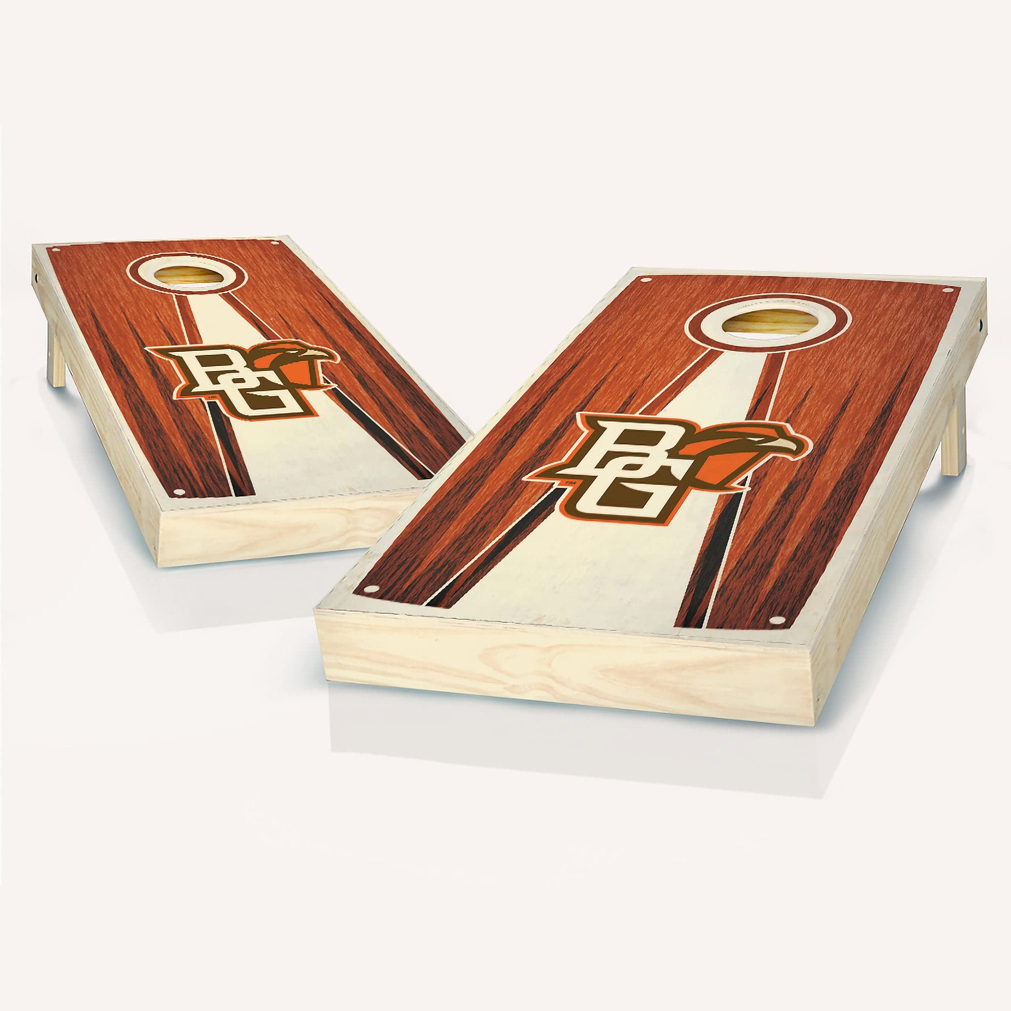 Premium Bowling Green Pyramid Cornhole Game Set - 2 Wooden Boards & 8 Bean Bags for Outdoor Tailgating, Backyard Parties, and Family Fun - American Cornhole Association Approved