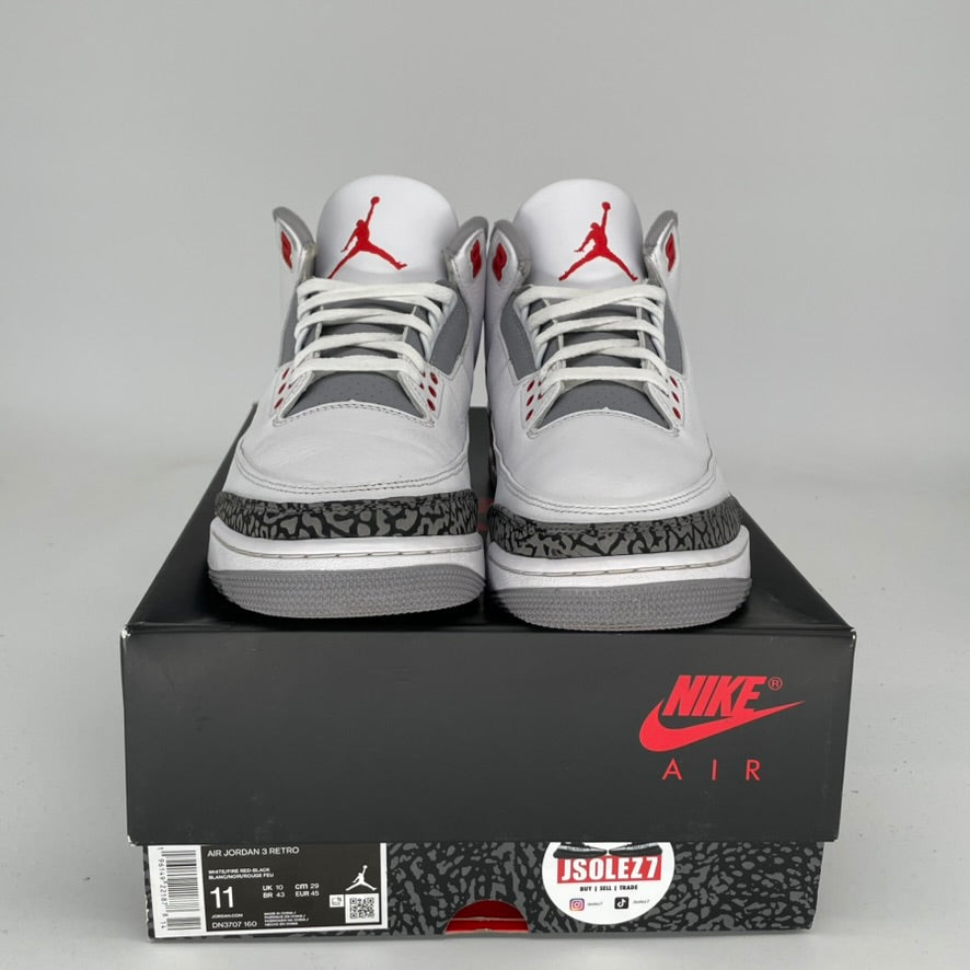 AIR JORDAN 3 Retro Fire Red Men's Basketball Shoes Size 11 - DN3707-160 | Authentic Nike Sneakers for Running, Training & Streetwear Fashion