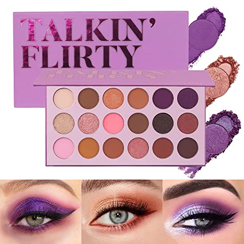 Purple Pink Glitter Eyeshadow Palette - Shimmer & Sparkle Makeup Kit with Silver Grey Shades | Waterproof, Long-Lasting for Party, Night Out & Special Occasions (03)