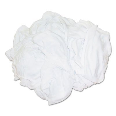 Bleached White T-Shirt Rags - 100% Cotton Cleaning Cloths by Hospital Specialty Co. (HOS 455-25BP) - Perfect for Industrial Cleaning, Auto Shops & Household Use