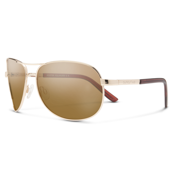 Aviator Sunglasses Gold Frame with Polarized Brown Lenses - UV Protection for Driving, Outdoor Sports & Travel