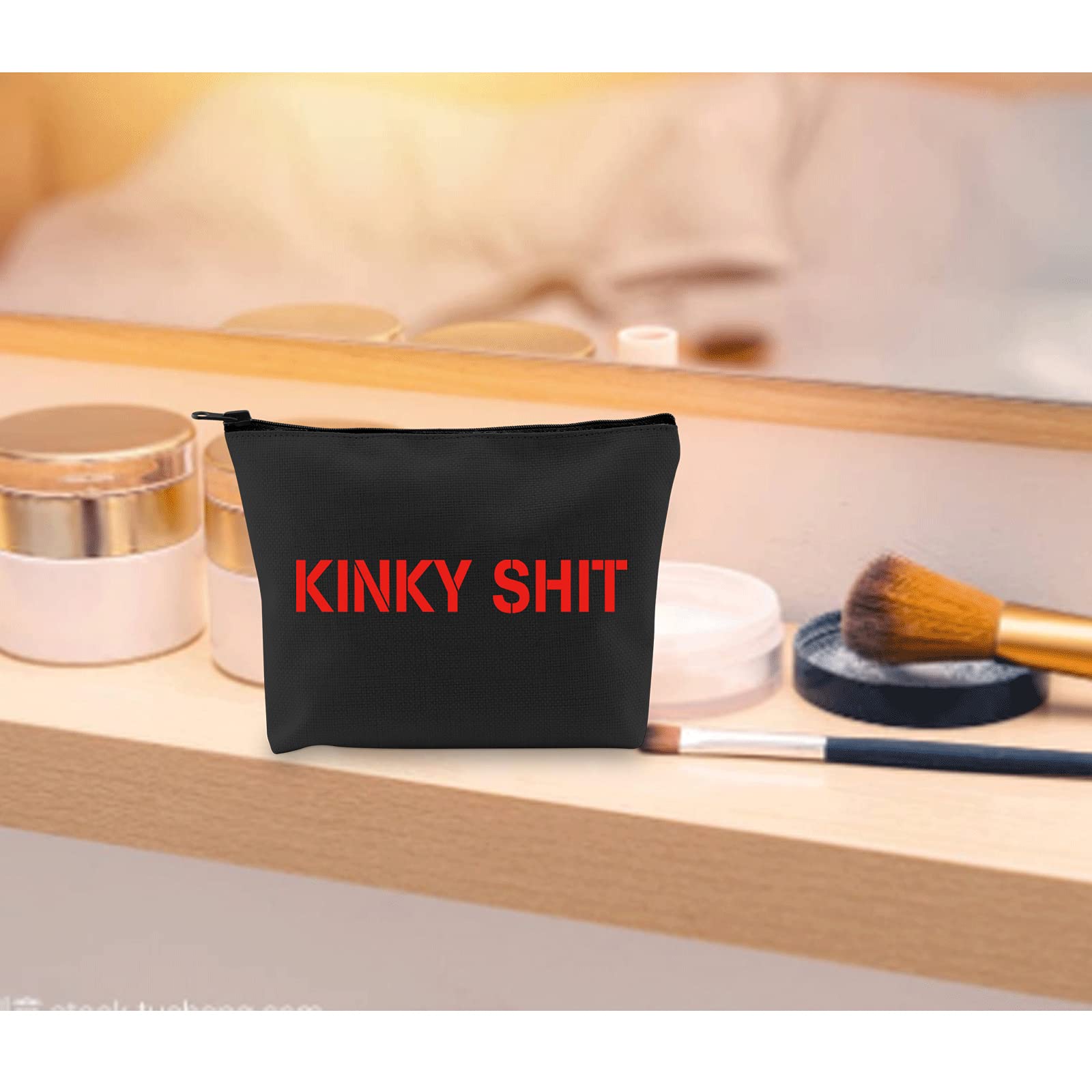 Kinky Storage Bag for Toiletries - Waterproof Travel Cosmetic Organizer (Black/Red) | Perfect for Travel, Gym & Bathroom Organization