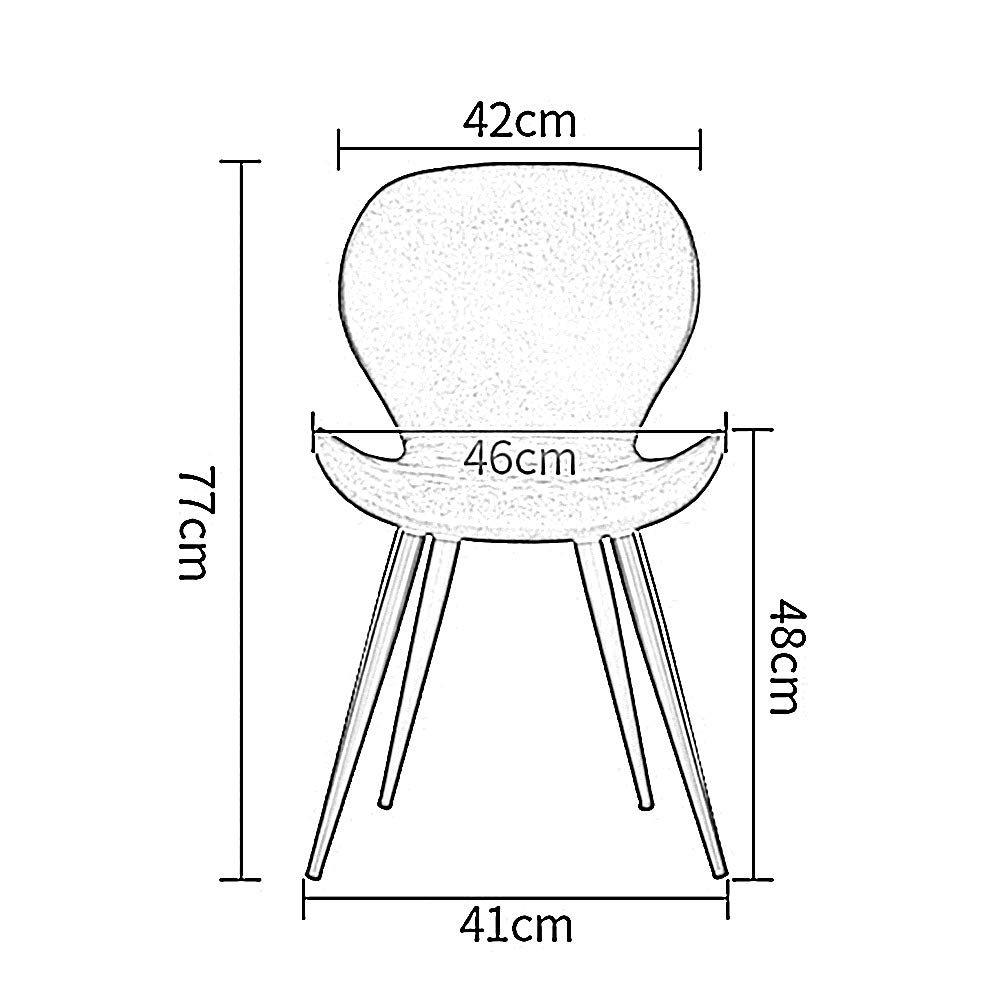 Mid Century Modern Dining Chairs - Comfortable Kitchen Chairs with Suede Upholstery & Steel Legs - Stylish Side Chairs for Restaurant, Cafe, Pub, Living Room & Bedroom - Perfect for Dining, Entertaining & Relaxing