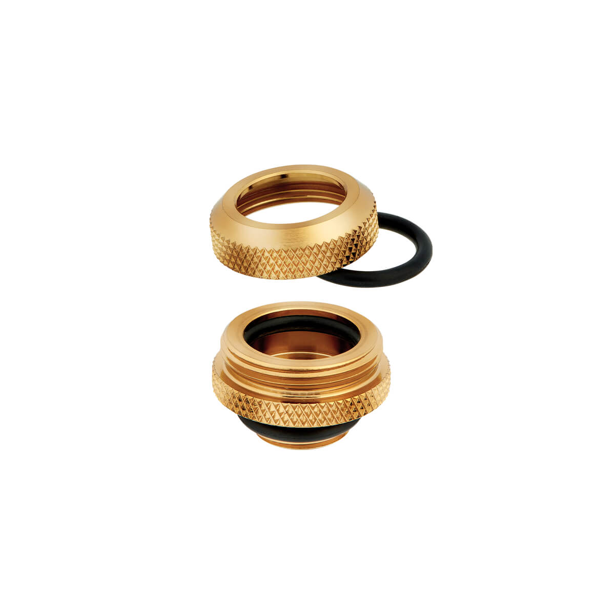 Corsair Hydro X Series XF Hardline 14mm Compression Fittings 4-Pack in Gold - Perfect for Custom PC Water Cooling Builds and Gaming Rigs