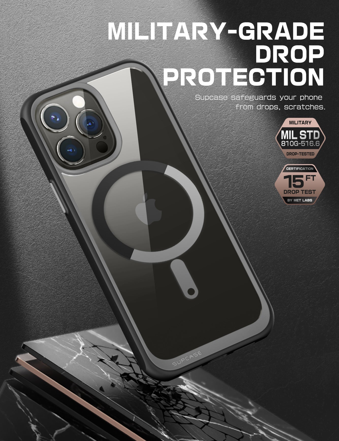 iPhone 14 Pro Max 6.7 Inch Unicorn Beetle MAG Slim Clear MagSafe Case - Shockproof Protective Cover with Magnetic Alignment for Wireless Charging | Perfect for Work, Travel & Outdoor Activities