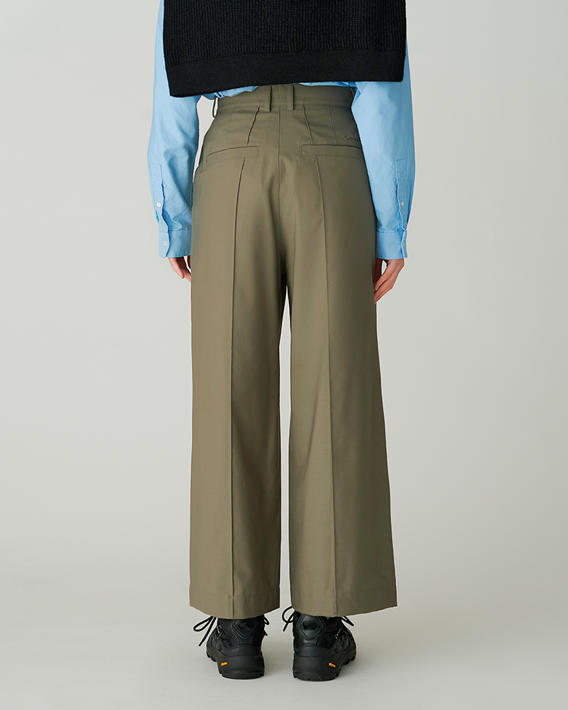 Hybrid Wool Wide Pants for Women - Comfortable High Waisted Trousers with Pockets - Perfect for Office, Travel & Casual Wear