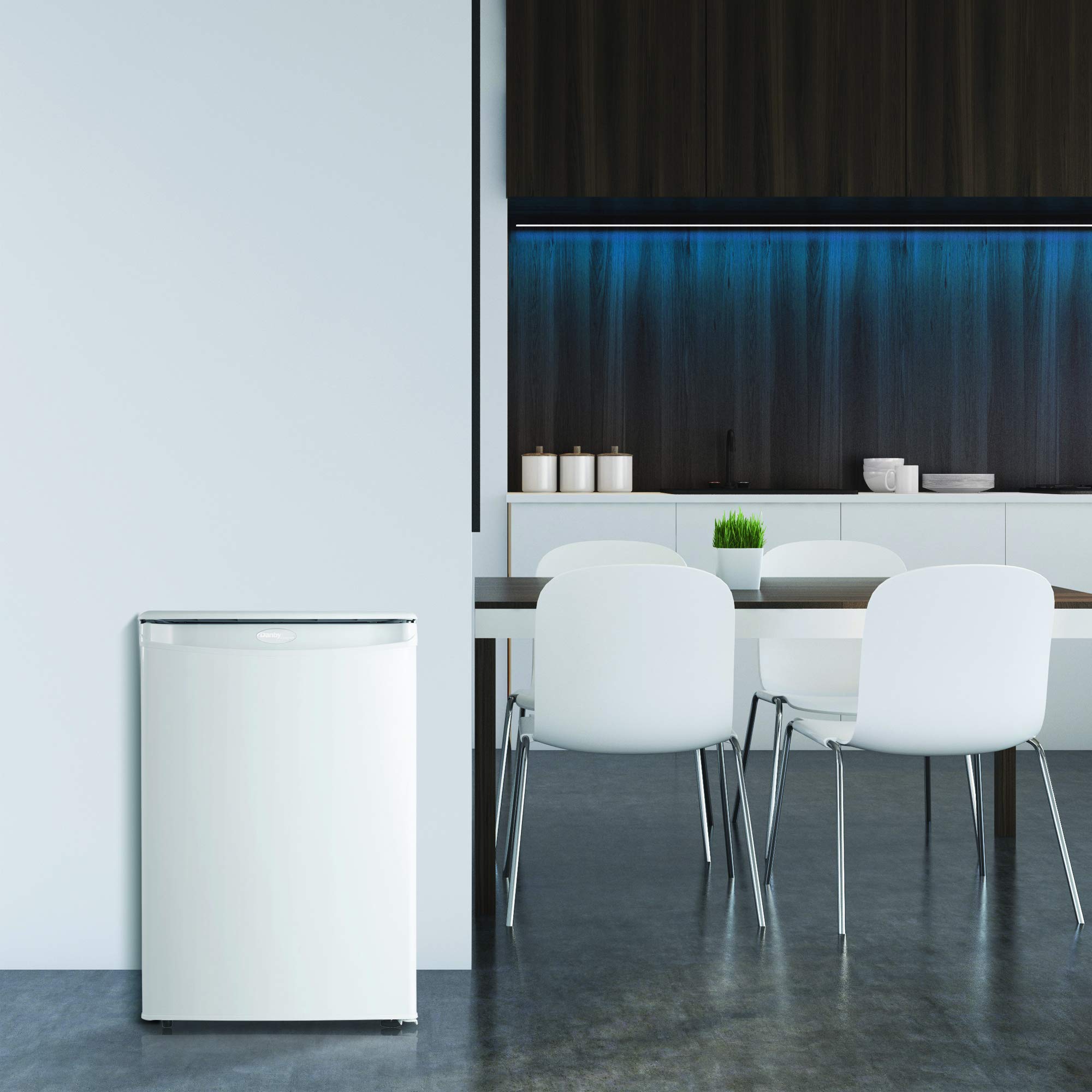 Danby Designer DAR026A1WDD-6 2.6 Cu.Ft. Compact Mini Fridge - Energy Star Rated White Refrigerator for Bedroom, Office, Bar, Dorm, Kitchen Countertop | Perfect for Small Spaces, Beverage Storage & Snack Organization