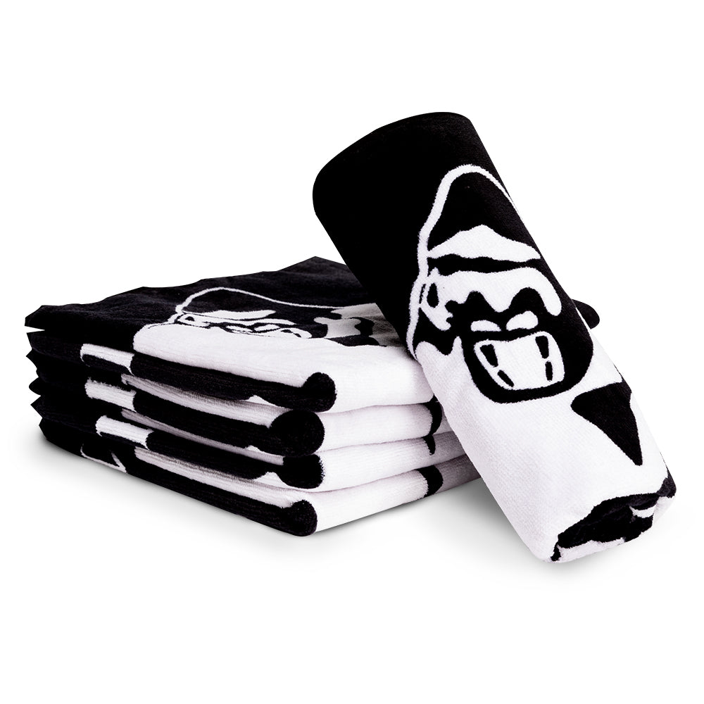 Premium Classic Gym Towel - Soft & Absorbent Workout Towel for Fitness, Yoga & Sports (Black/White) - Ideal for Gym, Home Workouts & Post-Exercise Cooling