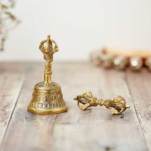 Handcrafted Buddhist Ghanta Bell - Traditional Brass Meditation Bell for Yoga, Home Altar & Spiritual Rituals - Perfect for Mindfulness & Relaxation