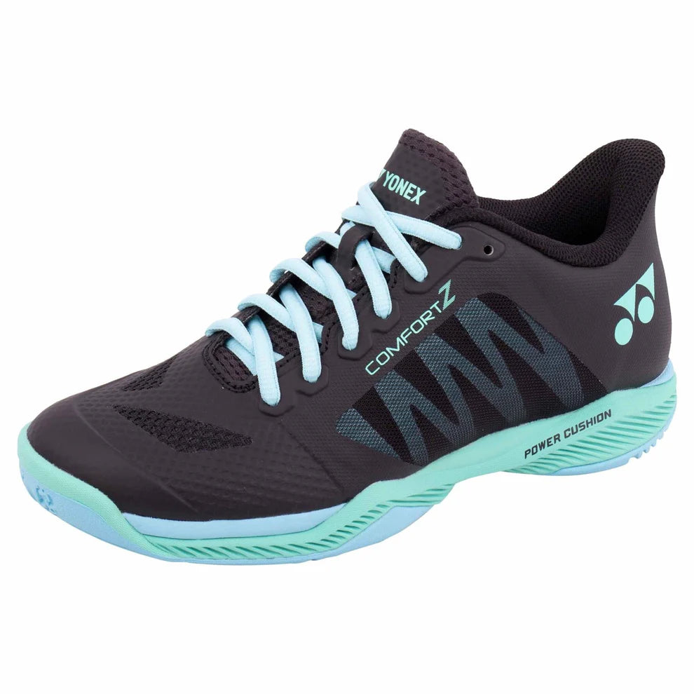 Yonex Power Cushion Comfort Z3 Women's Badminton Shoes - Lightweight Support & Shock Absorption for Indoor Court Sports (Black/Mint) - Perfect for Badminton, Tennis & Squash Players