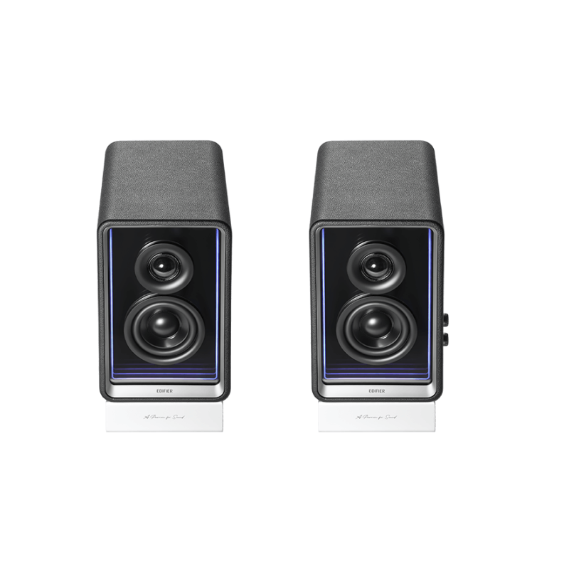 EDIFIER QR65 70W Black Computer Monitor Speakers with GaN Fast Charger - Perfect for Gaming, Home Office & Studio Audio Setup