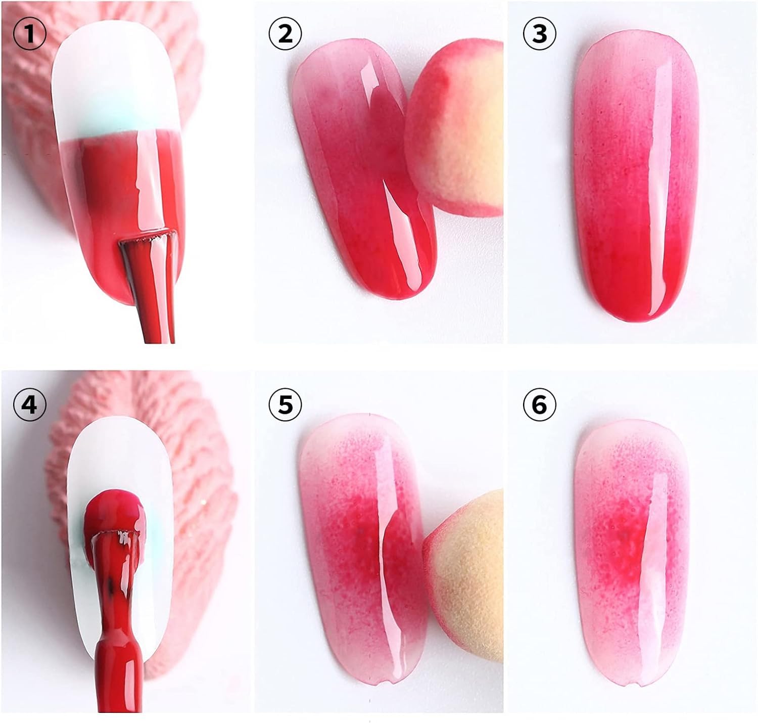 NAILWIND Dual Head Nail Art Sponge Brush - Ombre Gradient Dotting Pen with 4 Replacement Heads - Perfect for DIY Nail Designs, Salon Manicures & Professional Nail Artistry