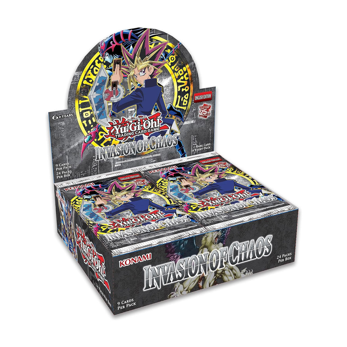 Yu-Gi-Oh! Invasion of Chaos 25th Anniversary Booster Box - 36 Packs Collectible Trading Cards for Game Night & Tournaments
