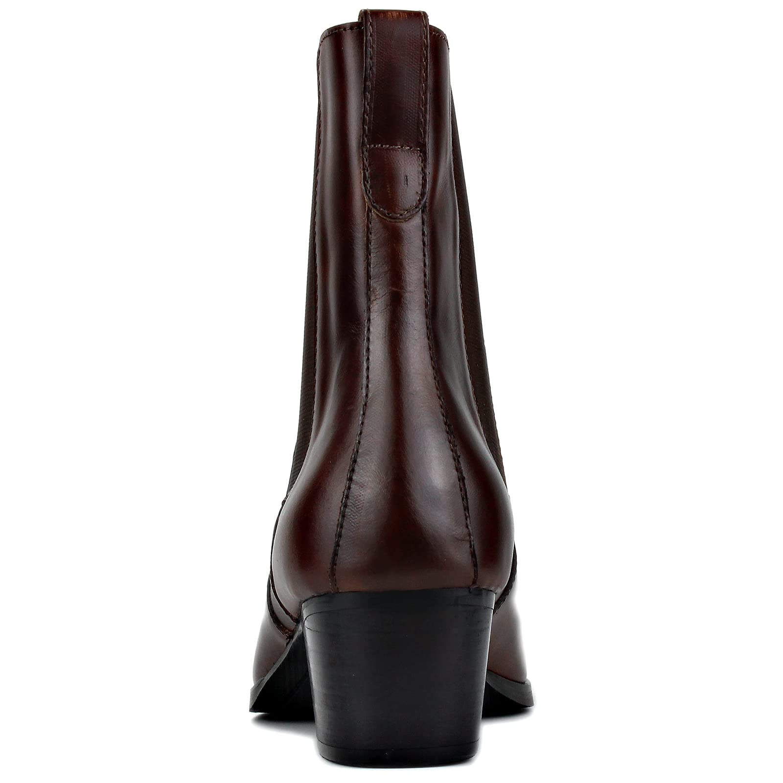OSSTONE Men's Chelsea Ankle Boots - Genuine Leather Chukka Boots with Heel, Retro Dress Boots Style JY038-US for Casual & Formal Wear