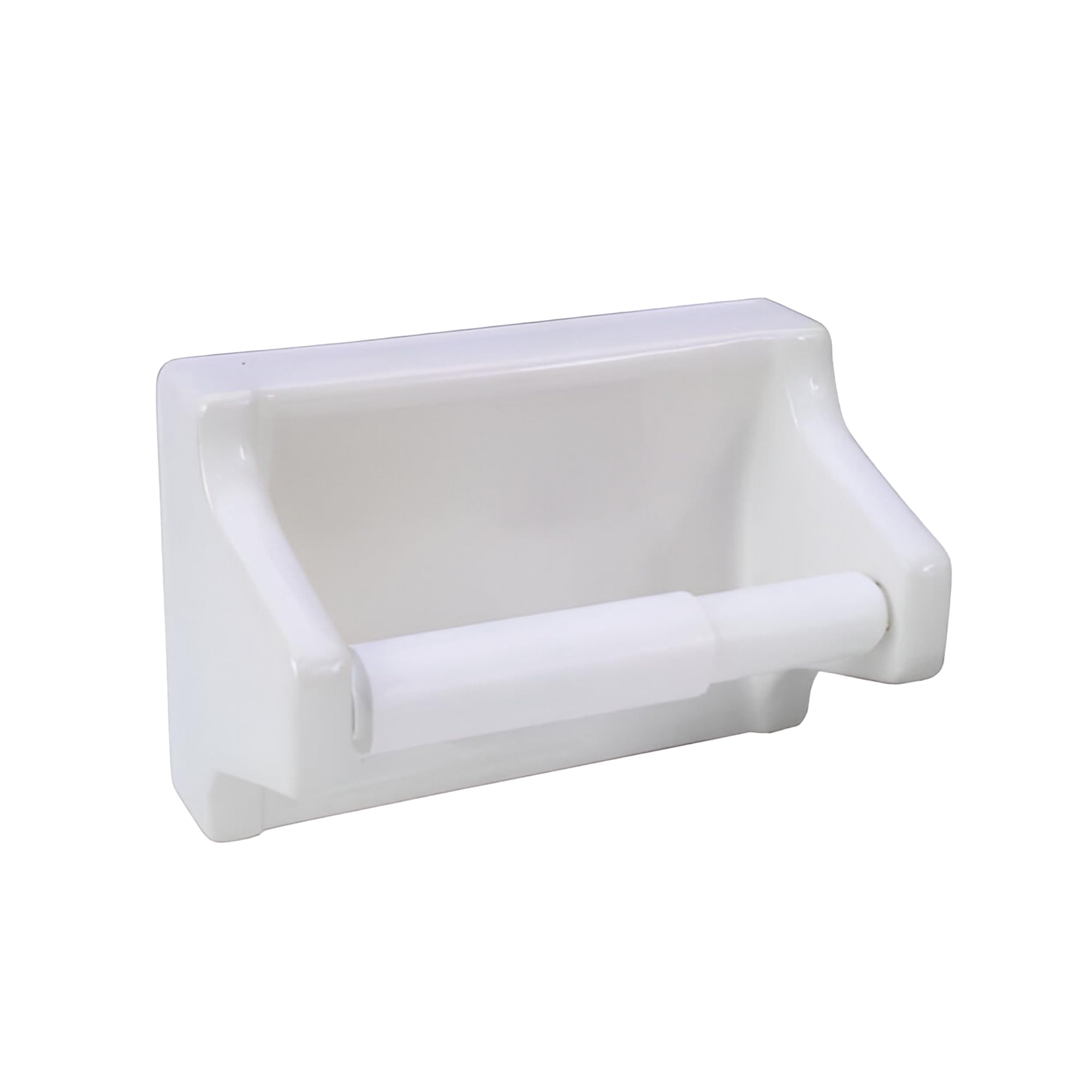 PROPLUS Ceramic Toilet Tissue Holder with Grout-Free Installation - Elegant Bathroom Accessory for Modern Homes, Perfect for Powder Rooms, Guest Baths & Master Suites