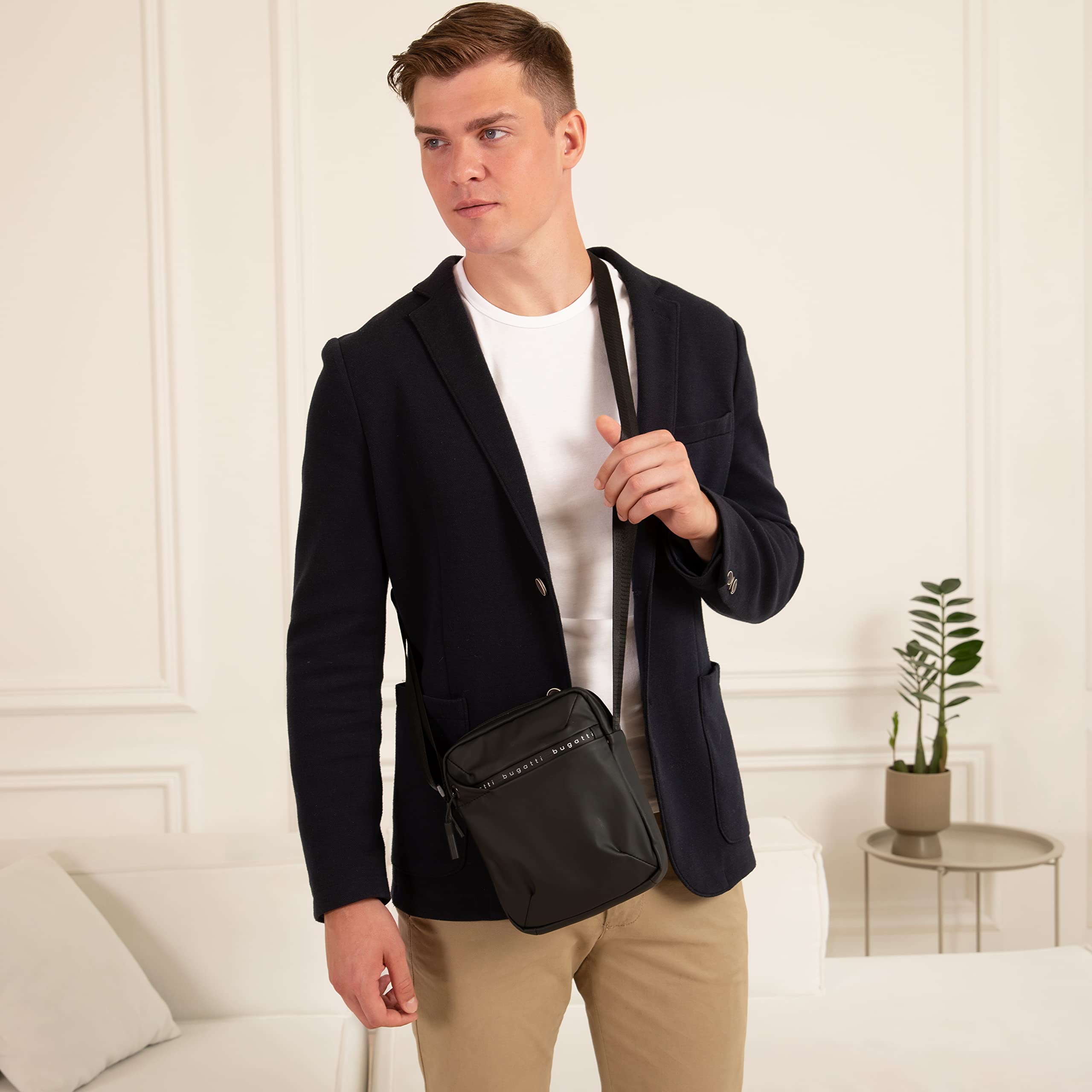 Bugatti Blanc Small Crossbody Bag for Men - Stylish & Compact Shoulder Bag for Everyday Use, Travel, and Work