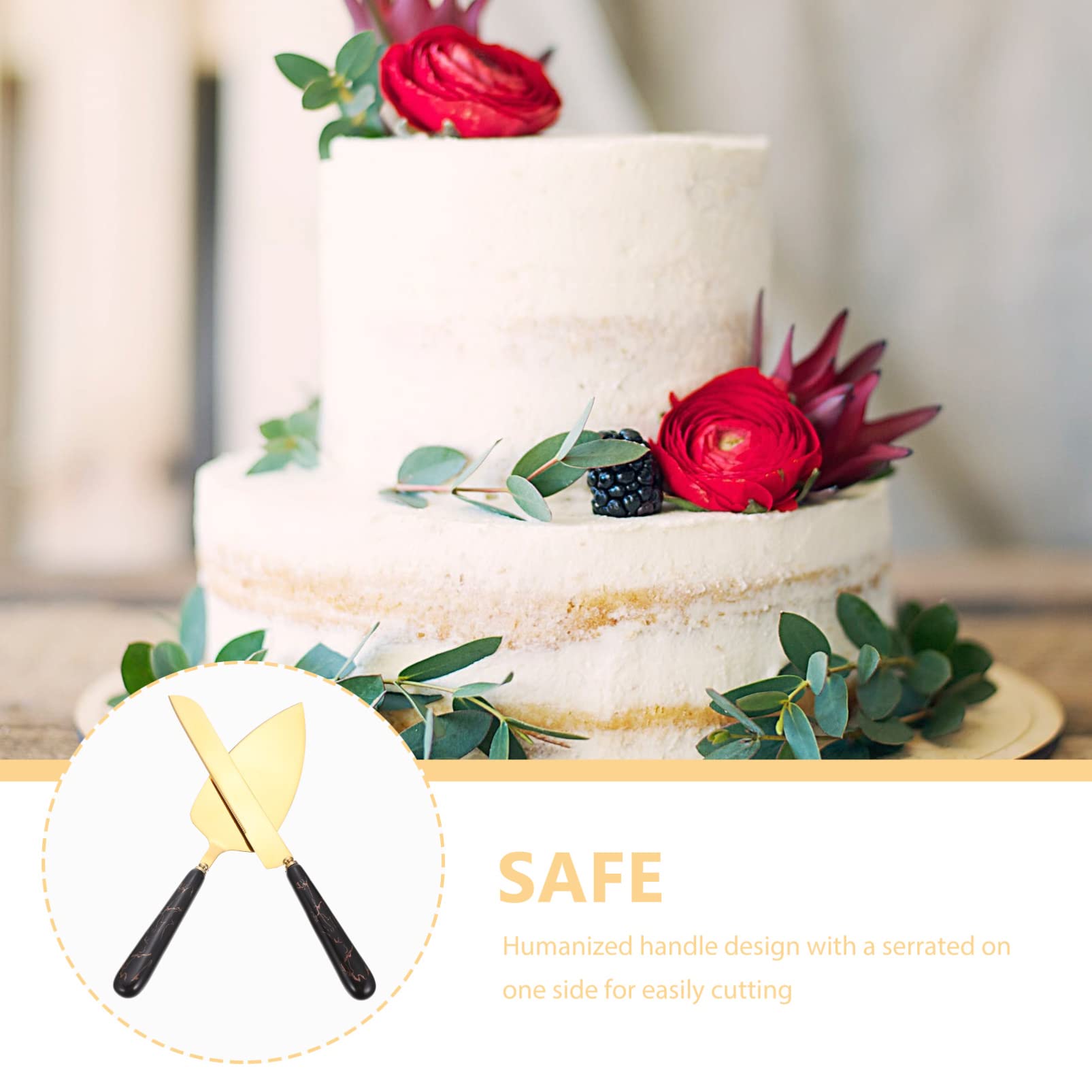 Premium Cake Spatula Set - Stainless Steel Wedding Cake Server, Cheese Cutter & Pizza Shovel - 3-Piece Baking Tools for Cake Decorating, Dessert Serving & Party Cooking Accessories - Perfect for Weddings, Birthdays & Home Baking