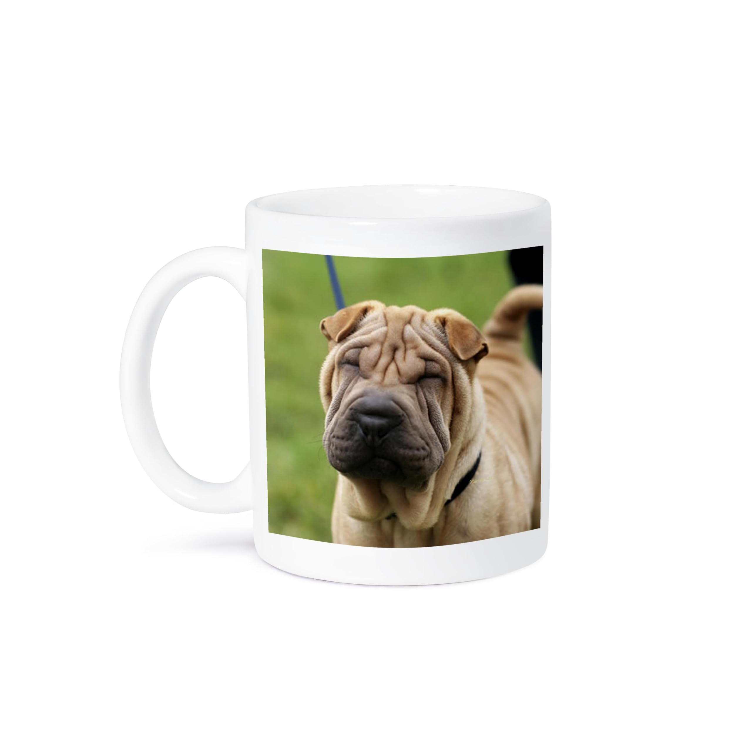 3D Rose Shar Pei Dog Ceramic Coffee Mug - 11 oz, Cute Puppy Design - Perfect for Tea, Coffee, Hot Chocolate, Office & Home Use