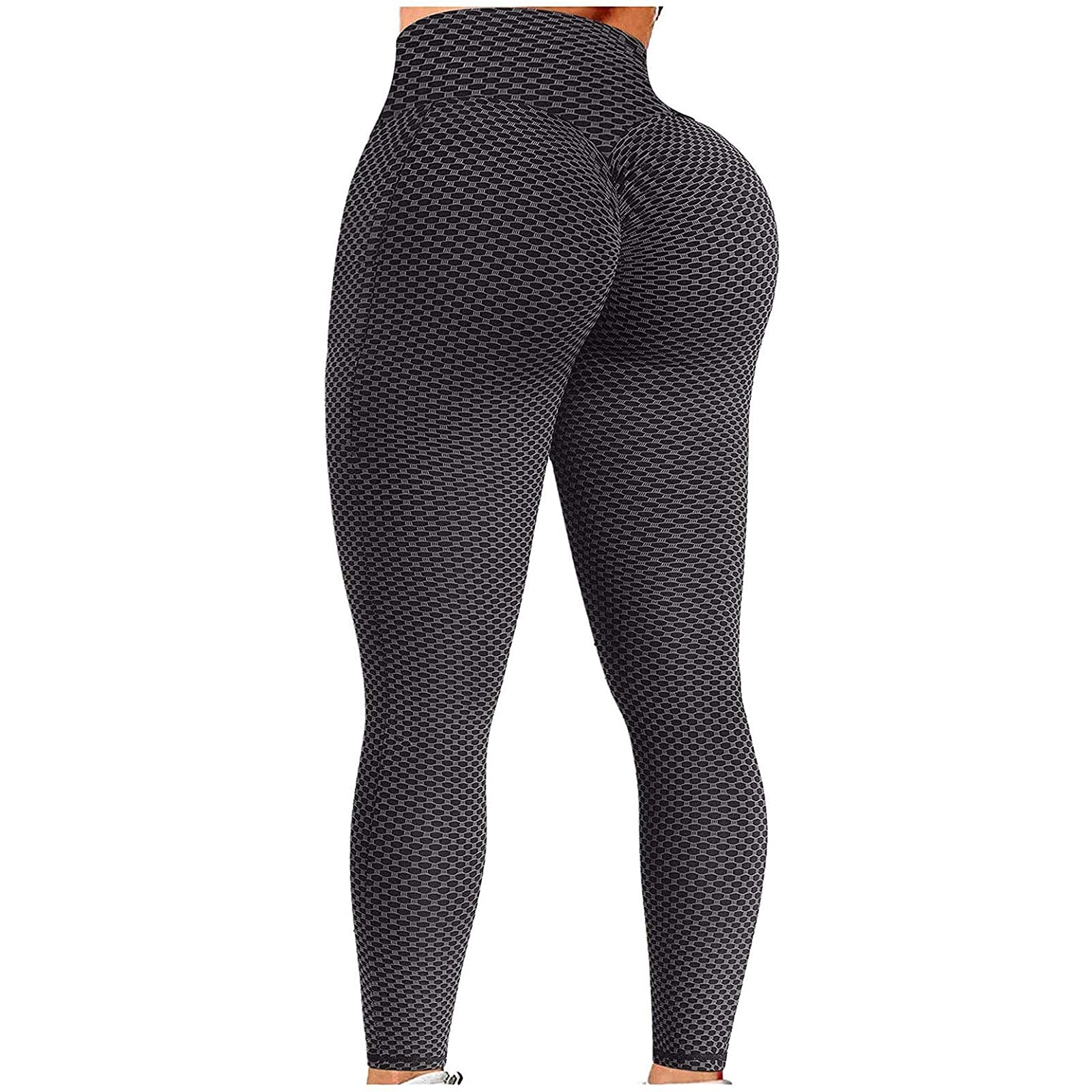 Women's Workout Leggings - Stretch Running Tights with Butt Lift for Gym & Yoga (Black, M)