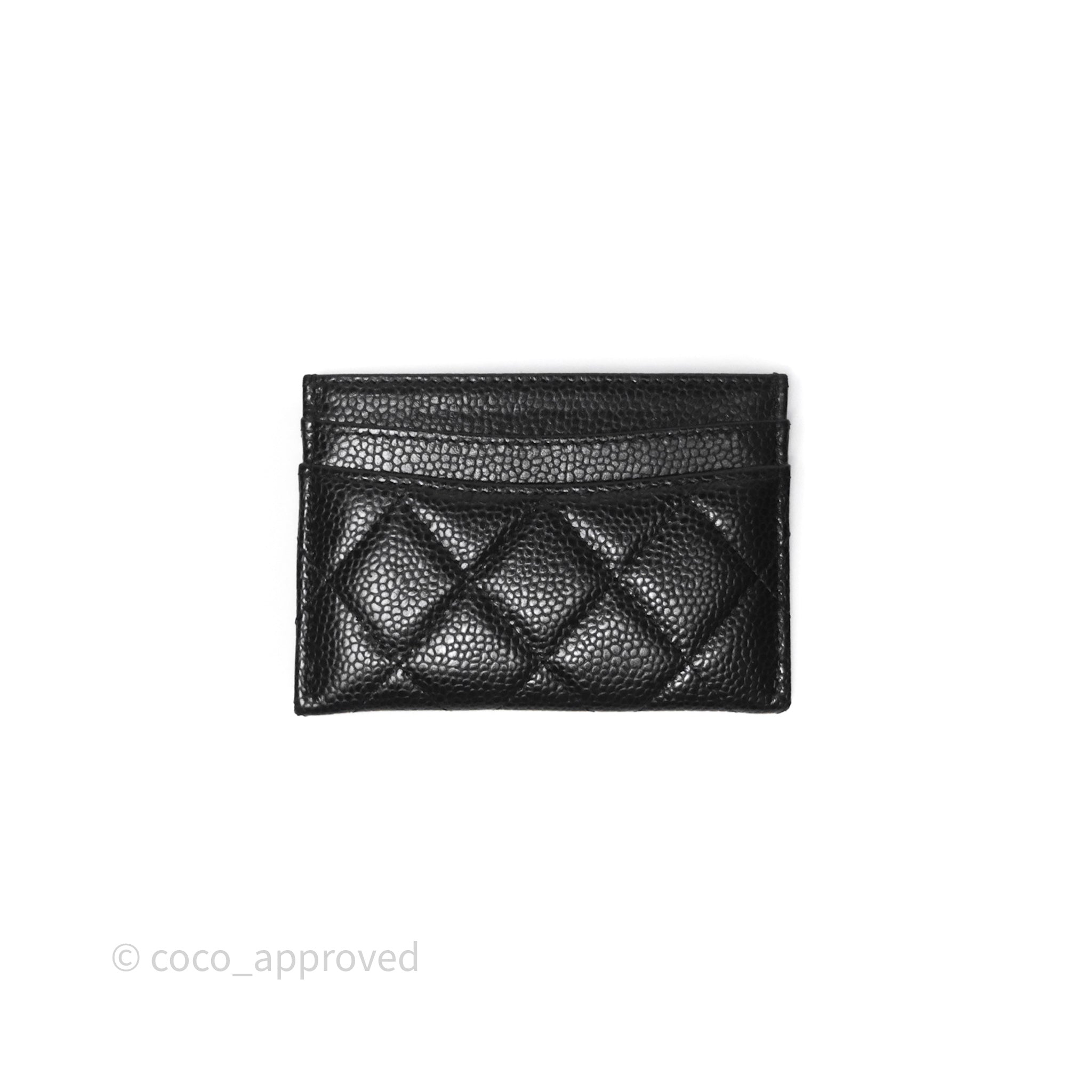 Chanel Classic Flat Card Holder in Black Caviar Leather with Gold Hardware - Perfect for Everyday Use & Luxury Gift Giving