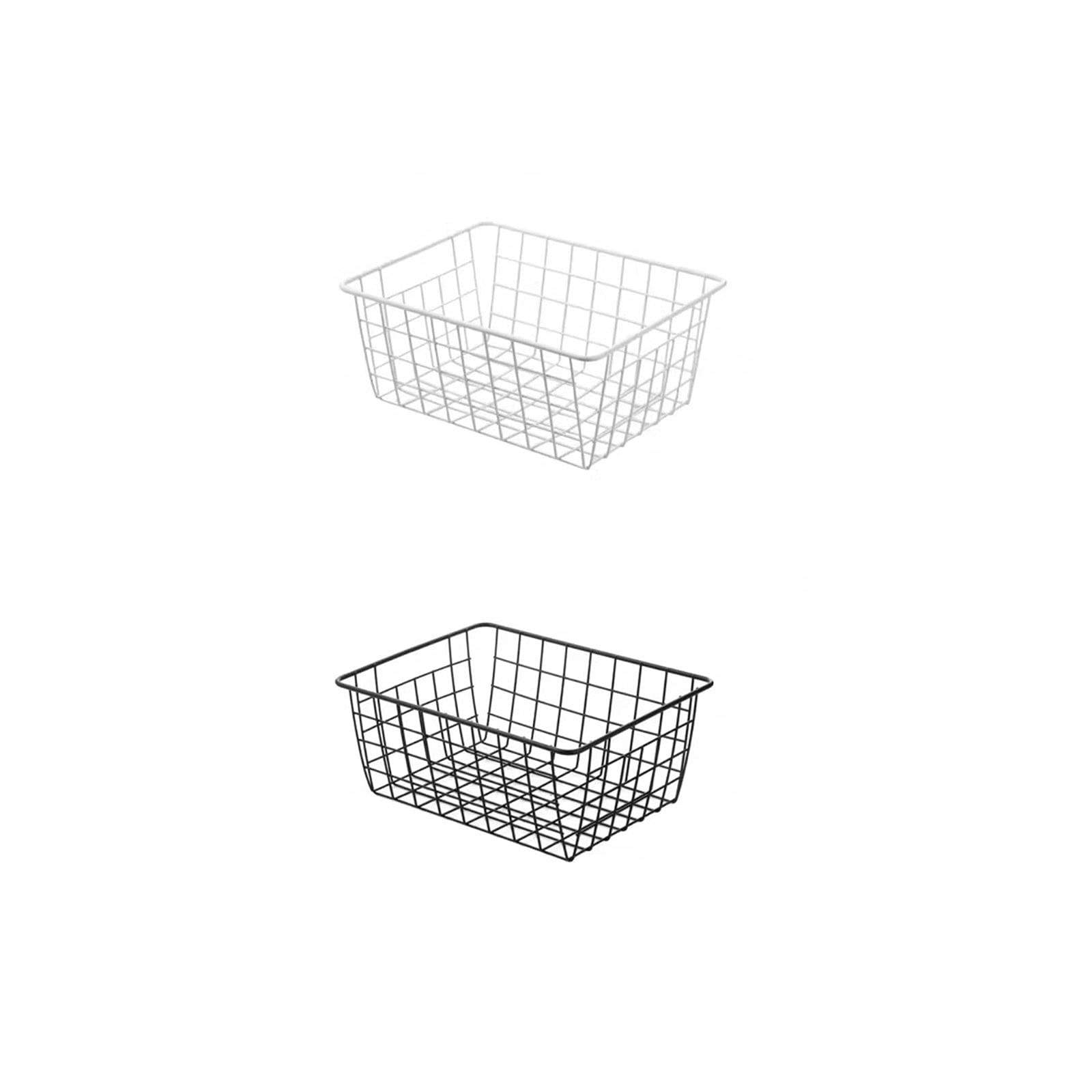 Nordic Style Iron Kitchen Storage Basket - 2 Pack for Bread, Snacks, Fruits & Household Organization | Rustic Home Decor for Pantry, Countertop & Dining Table